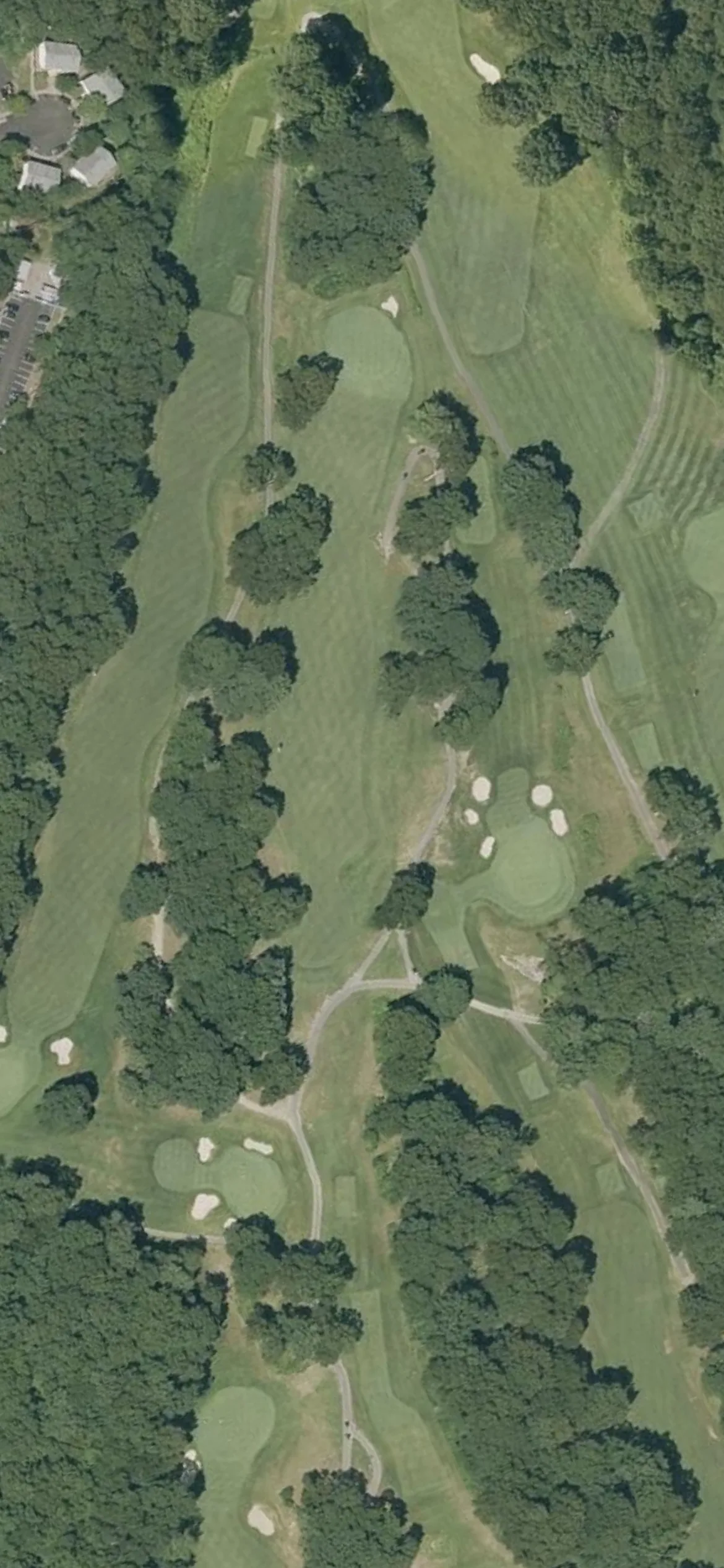 George Wright Municipal Golf Course hole 7 aerial preview, par 4, 433 yards