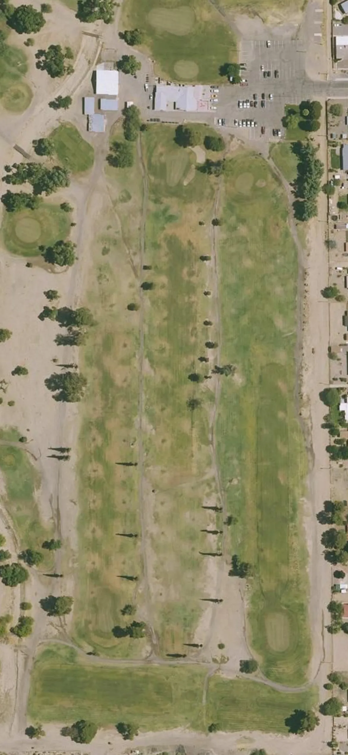 Safford Mt Graham GC hole 9 aerial preview, par 4, 425 yards