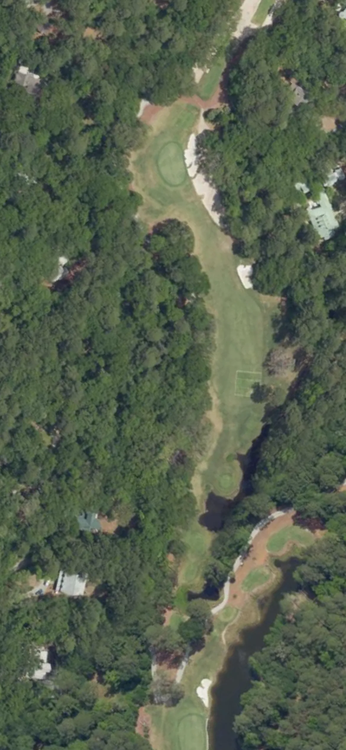 Old Tabby Links hole 7 aerial preview, par 4, 405 yards