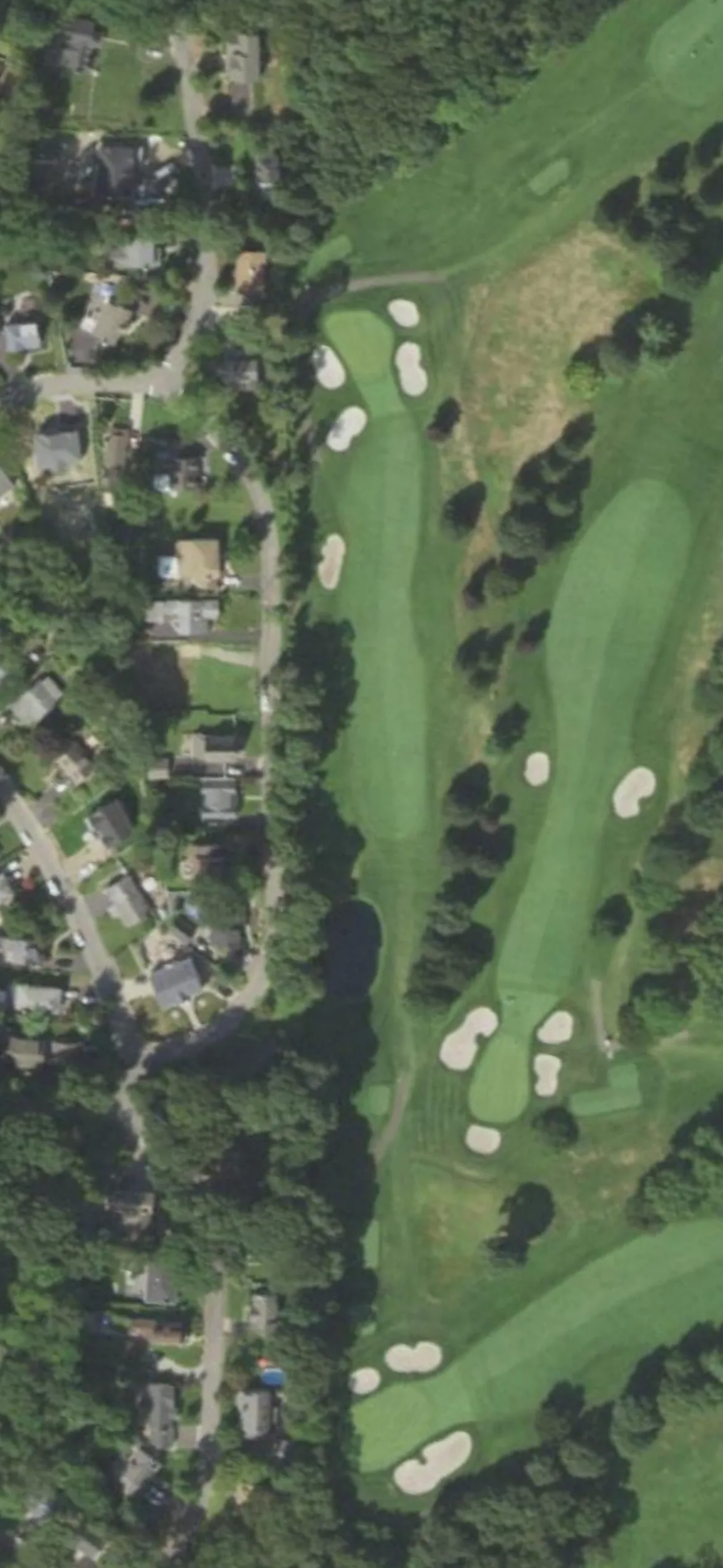 Glen Head Country Club hole 2 aerial preview, par 4, 363 yards