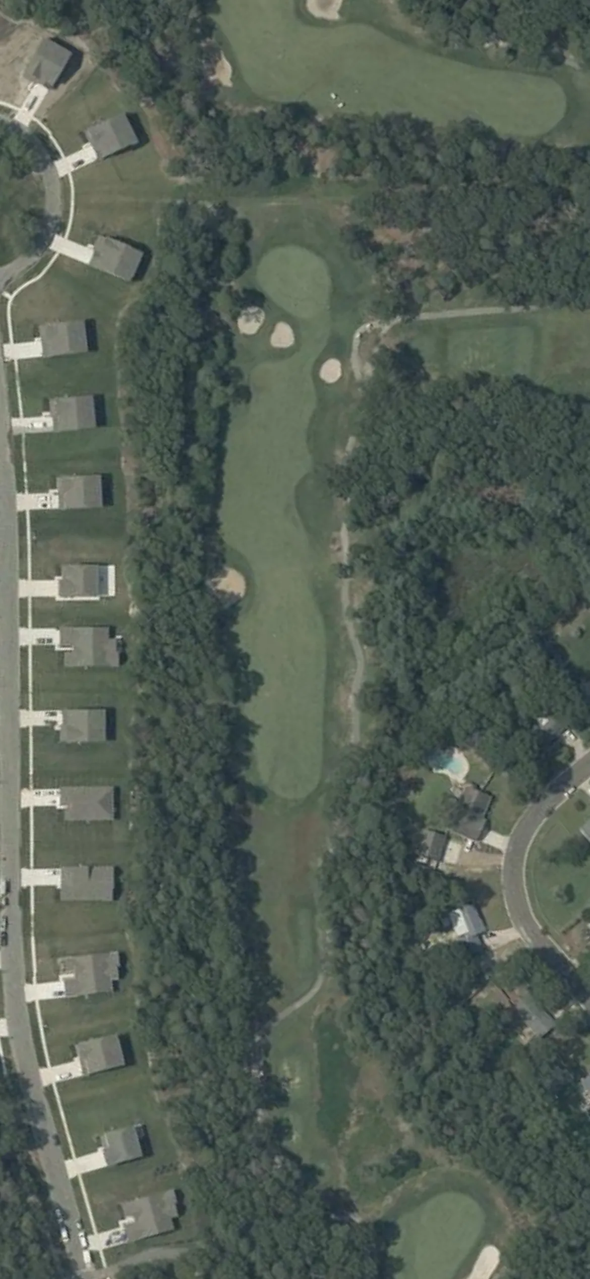 Harbor Pines GC hole 2 aerial preview, par 4, 381 yards