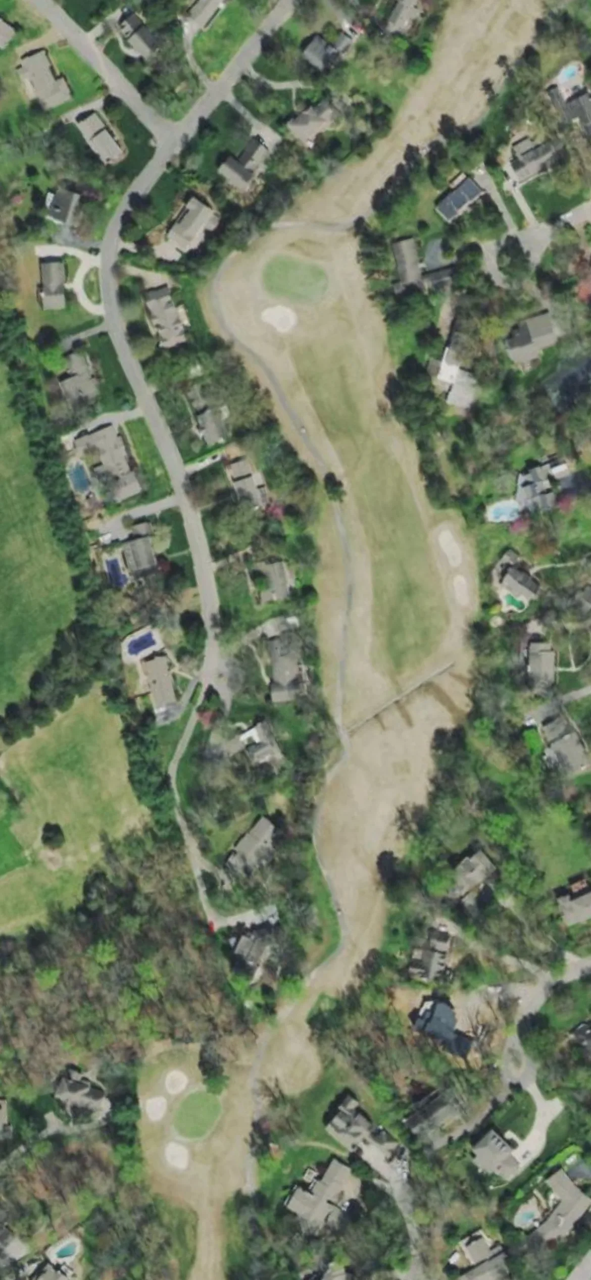 Fox Den Country Club hole 7 aerial preview, par 4, 422 yards