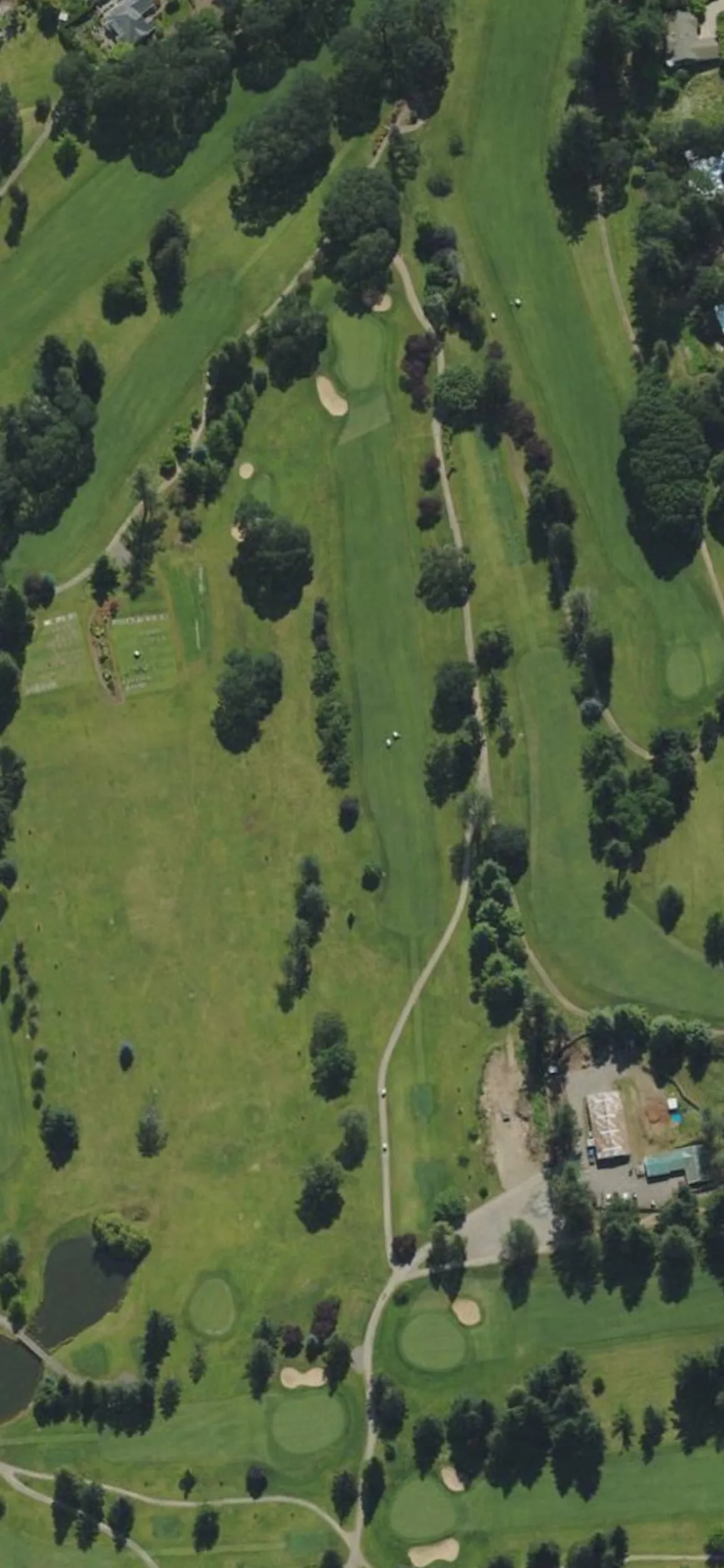 Corvallis Club hole 8 aerial preview, par 4, 412 yards