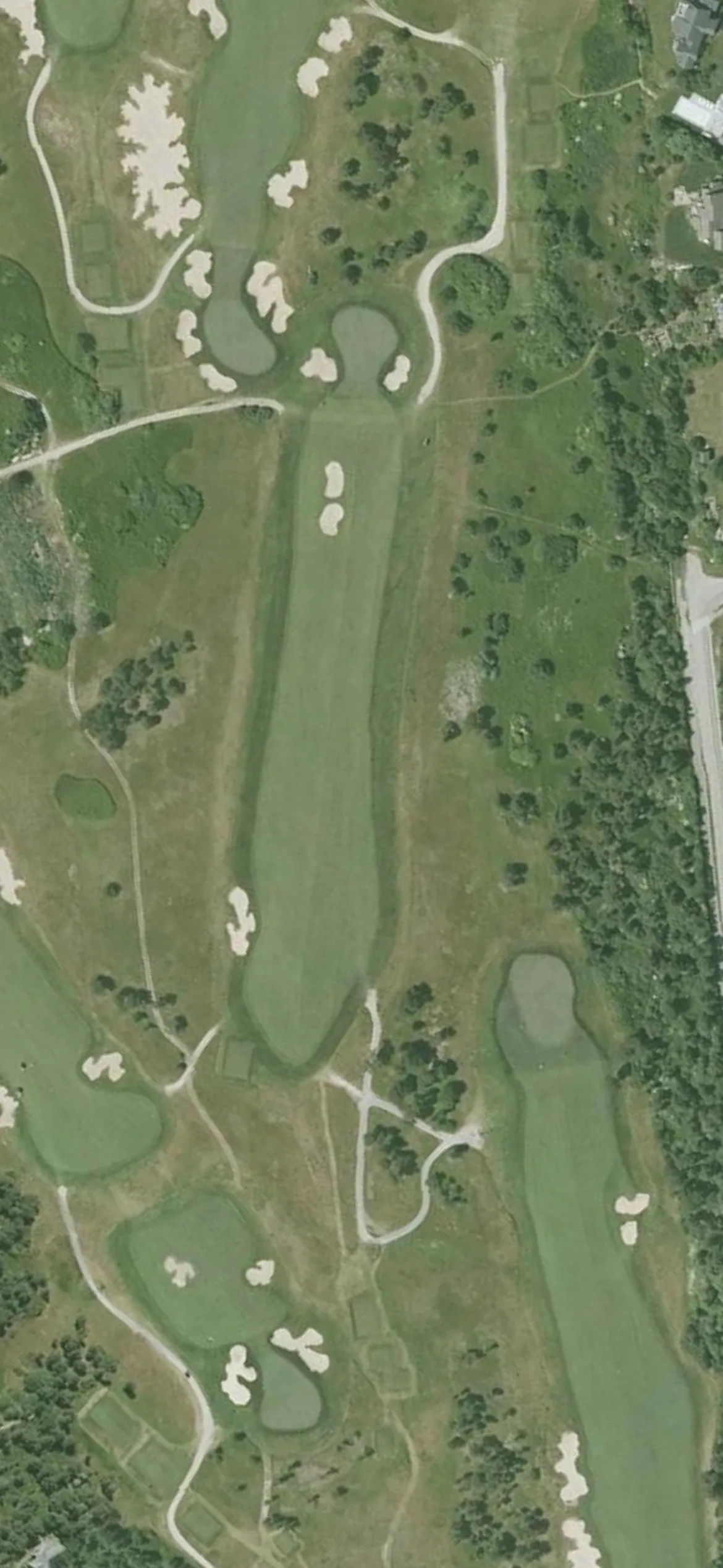 Miacomet Golf Club hole 17 aerial preview, par 4, 446 yards