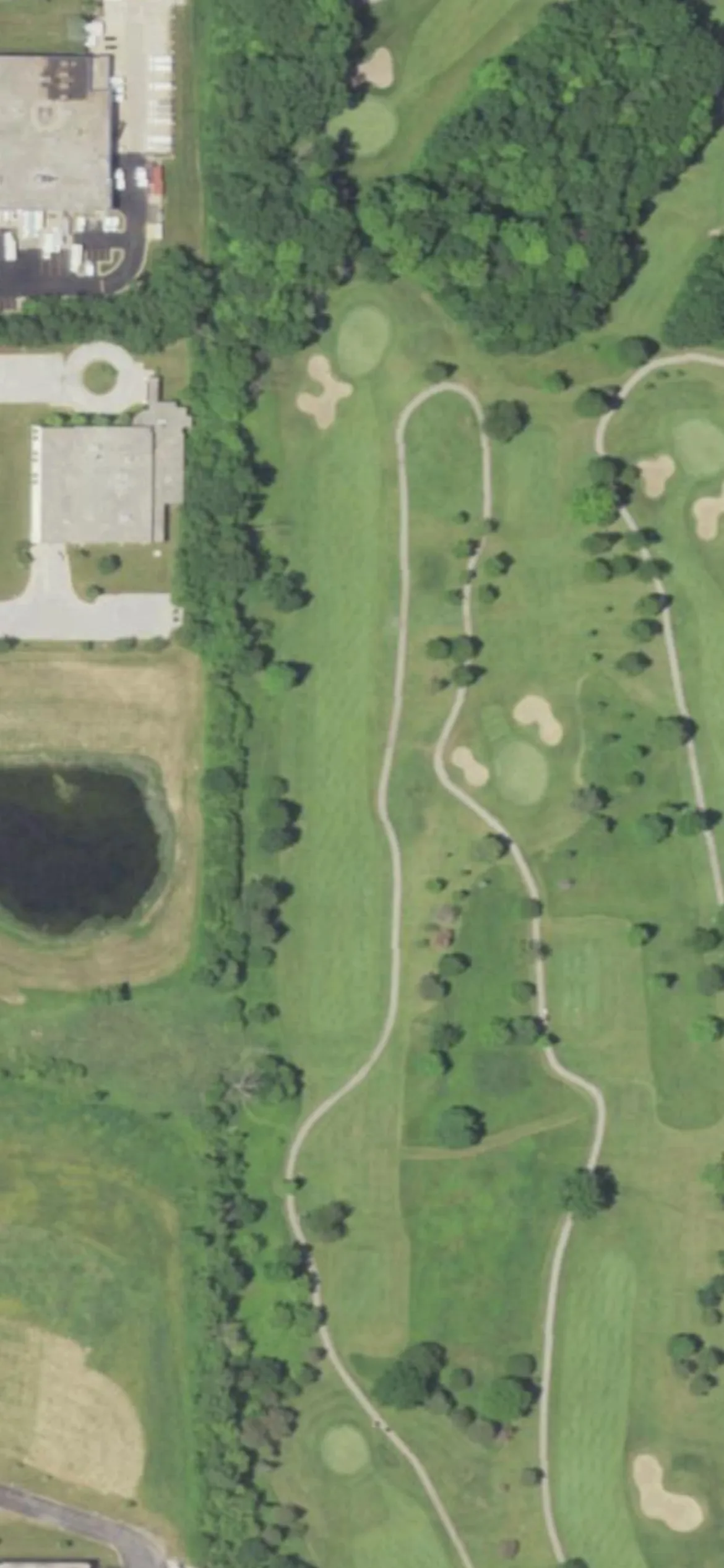 Oakwood Park Golf Course hole 3 aerial preview, par 4, 446 yards