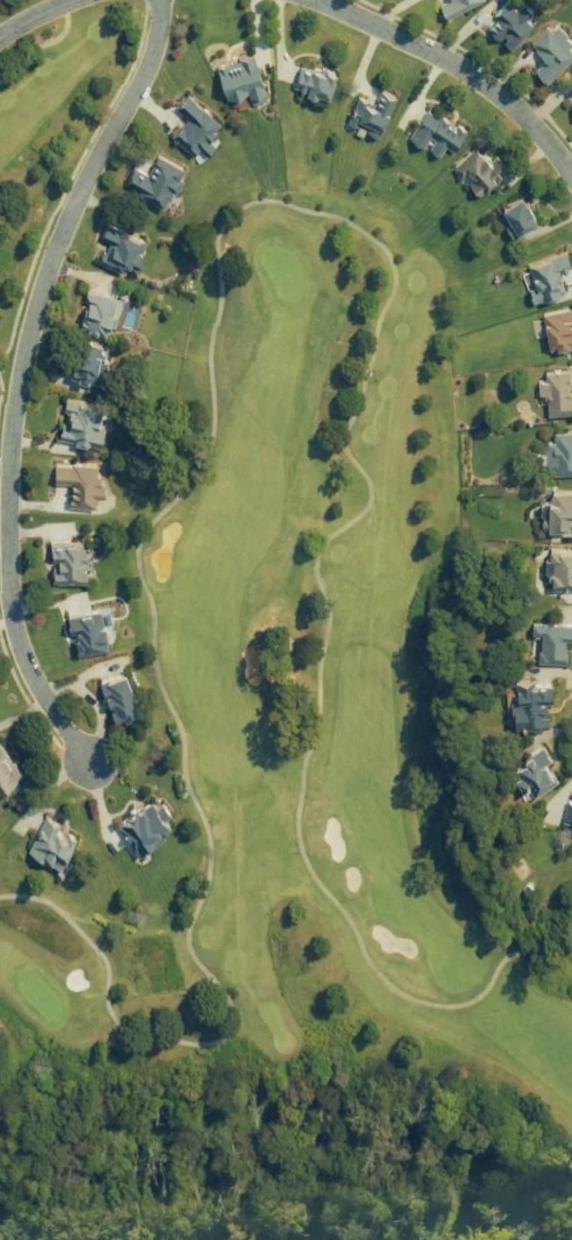 Salem Glen CC hole 3 aerial preview, par 4, 401 yards