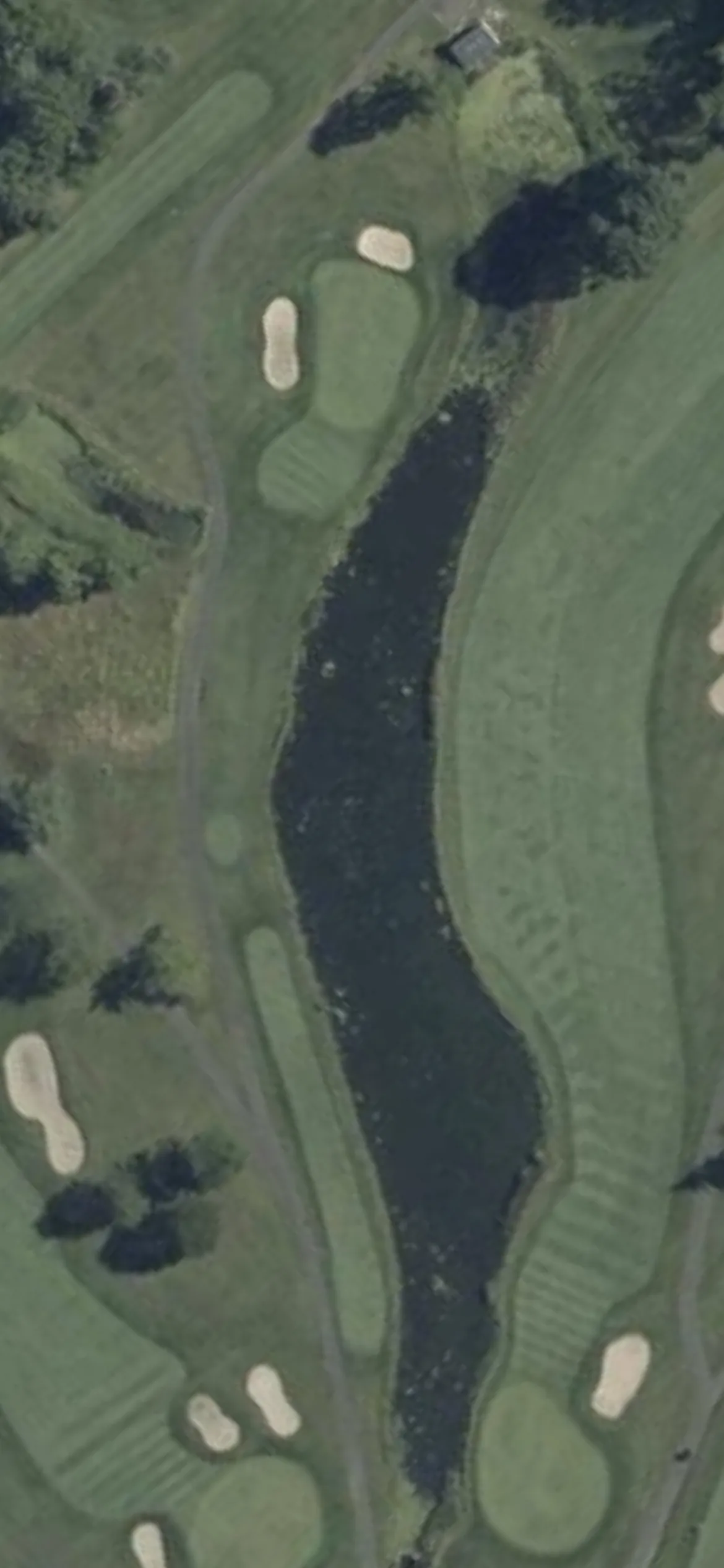 Panther Valley Country Club hole 10 aerial preview, par 3, 210 yards