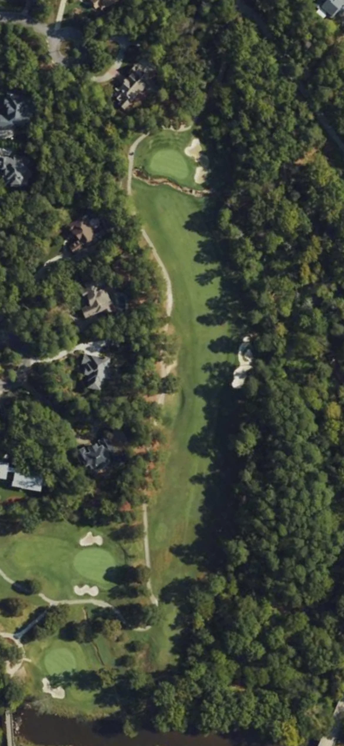 Treyburn CC hole 3 aerial preview, par 4, 393 yards