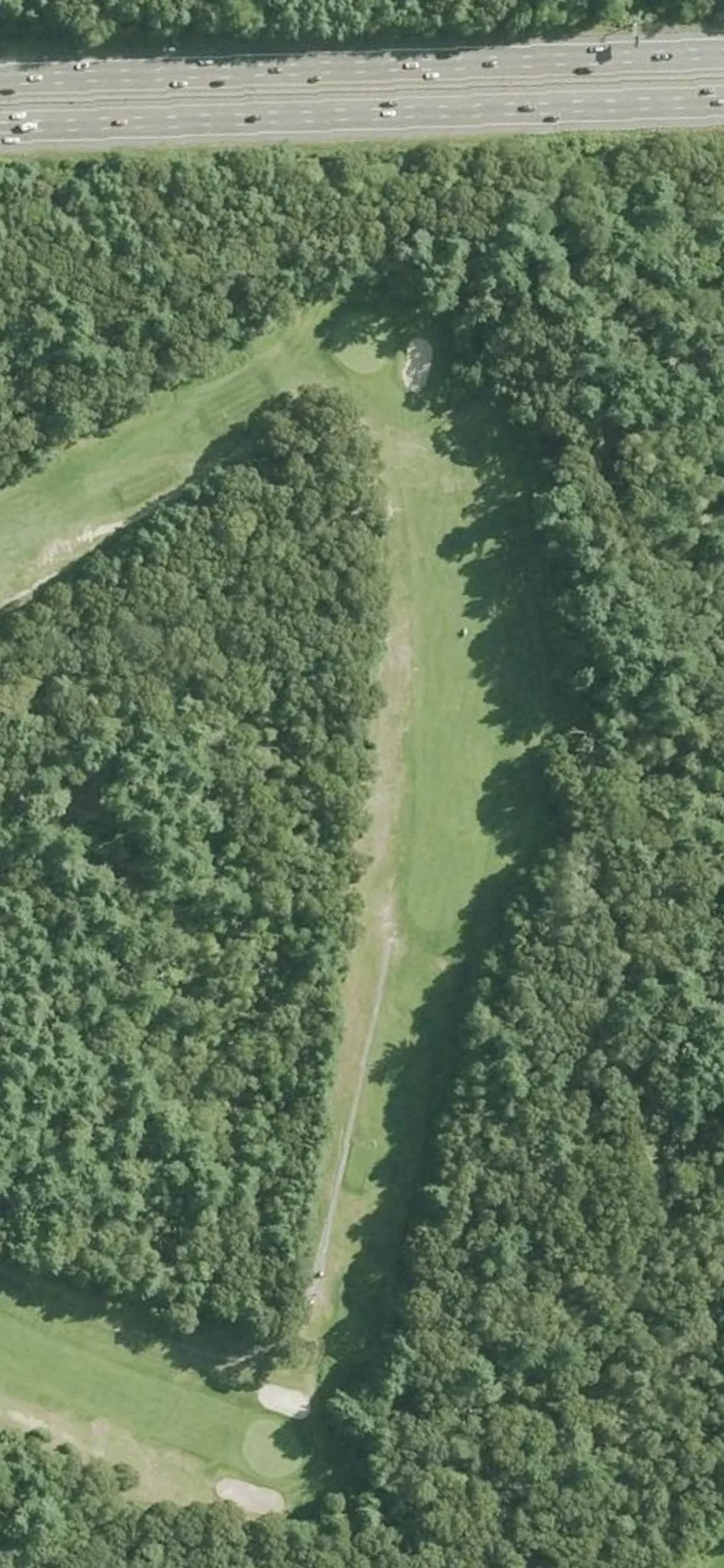 Whaling City Golf Course hole 2 aerial preview, par 4, 398 yards