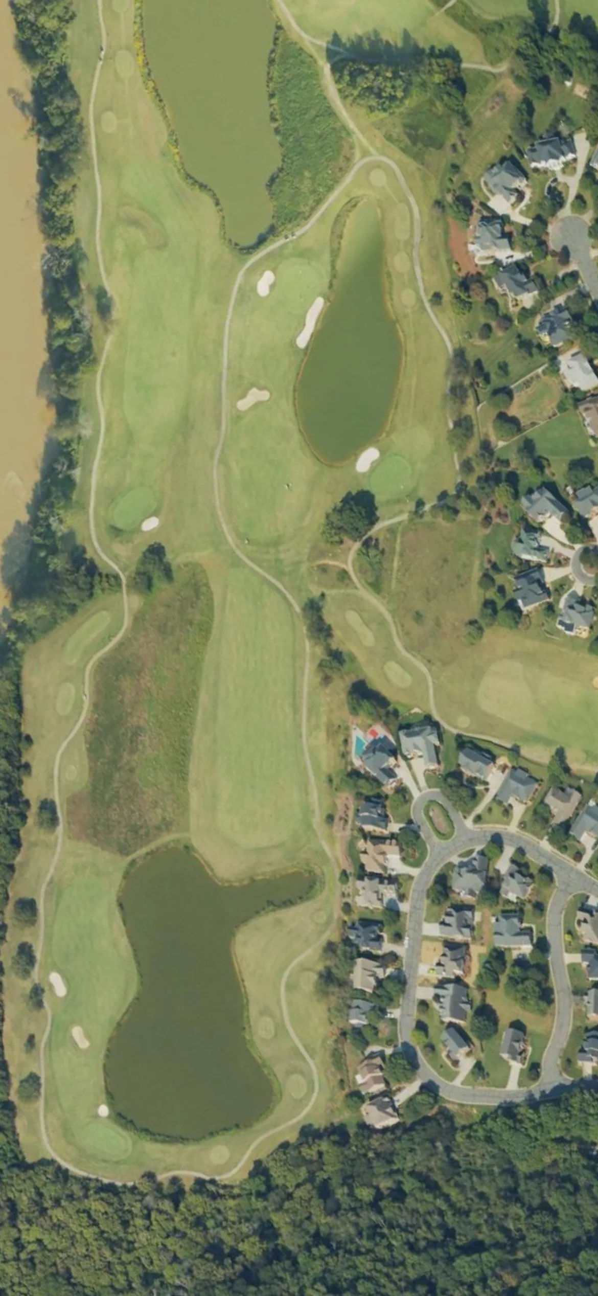 Salem Glen CC hole 7 aerial preview, par 5, 571 yards