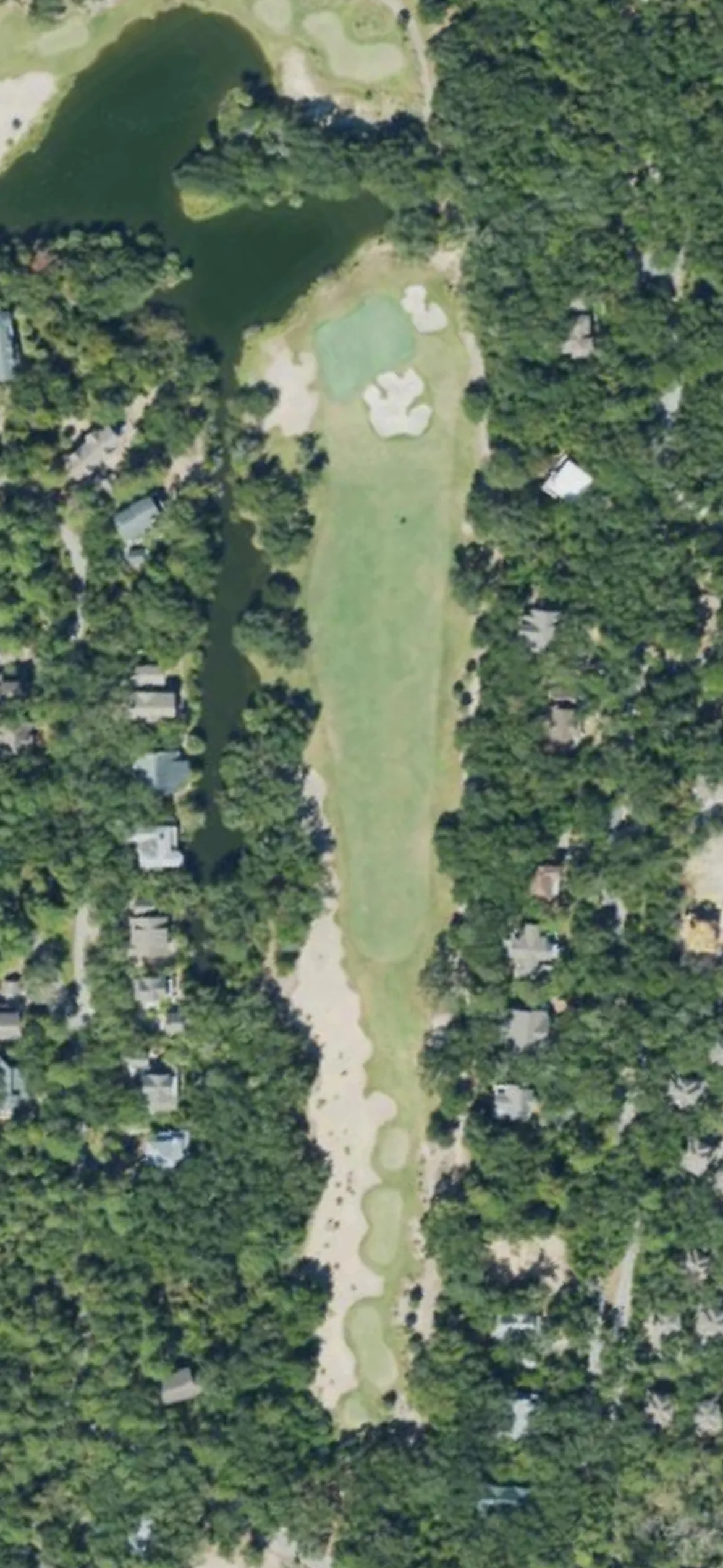 Bald Head Island Club hole 6 aerial preview, par 4, 390 yards