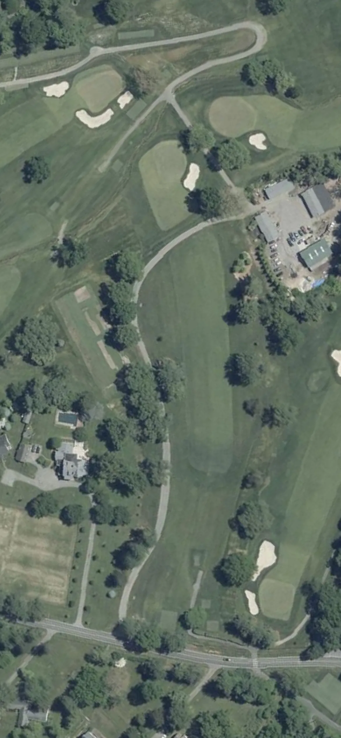 Green Spring Valley Hunt Club hole 2 aerial preview, par 4, 345 yards