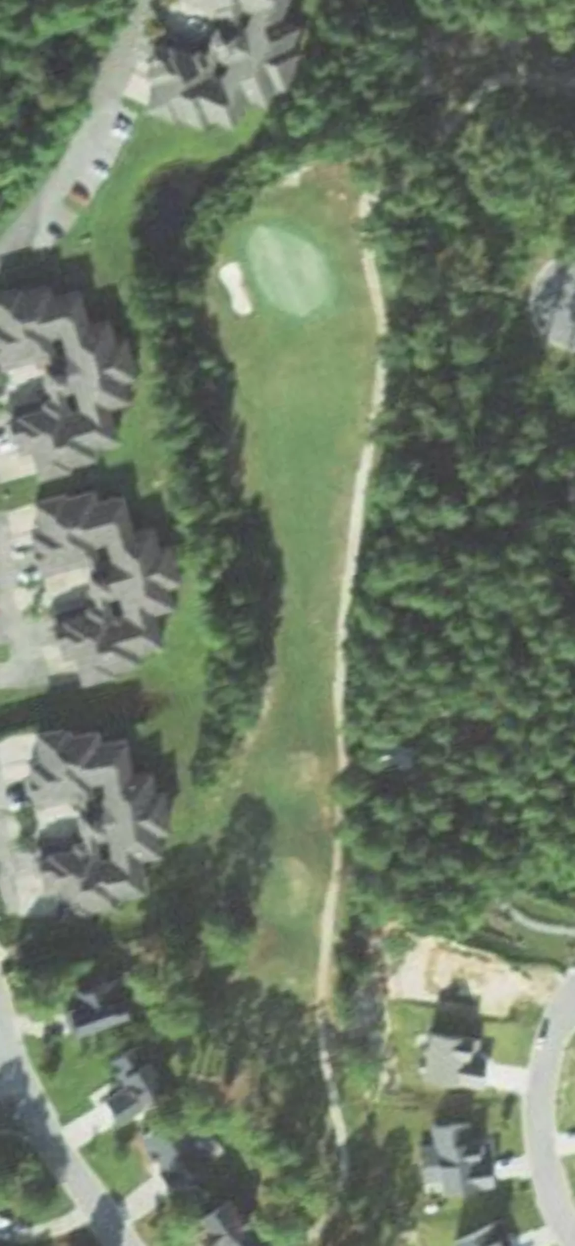 King's Grant G&CC hole 16 aerial preview, par 3, 222 yards