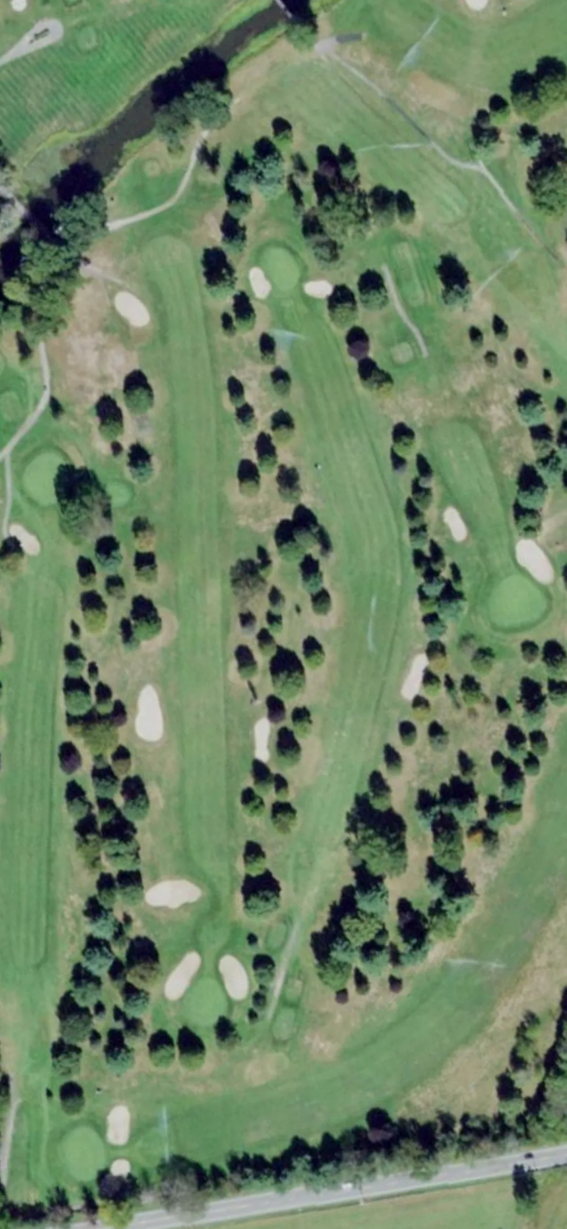 Otterkill Country Club hole 2 aerial preview, par 4, 413 yards