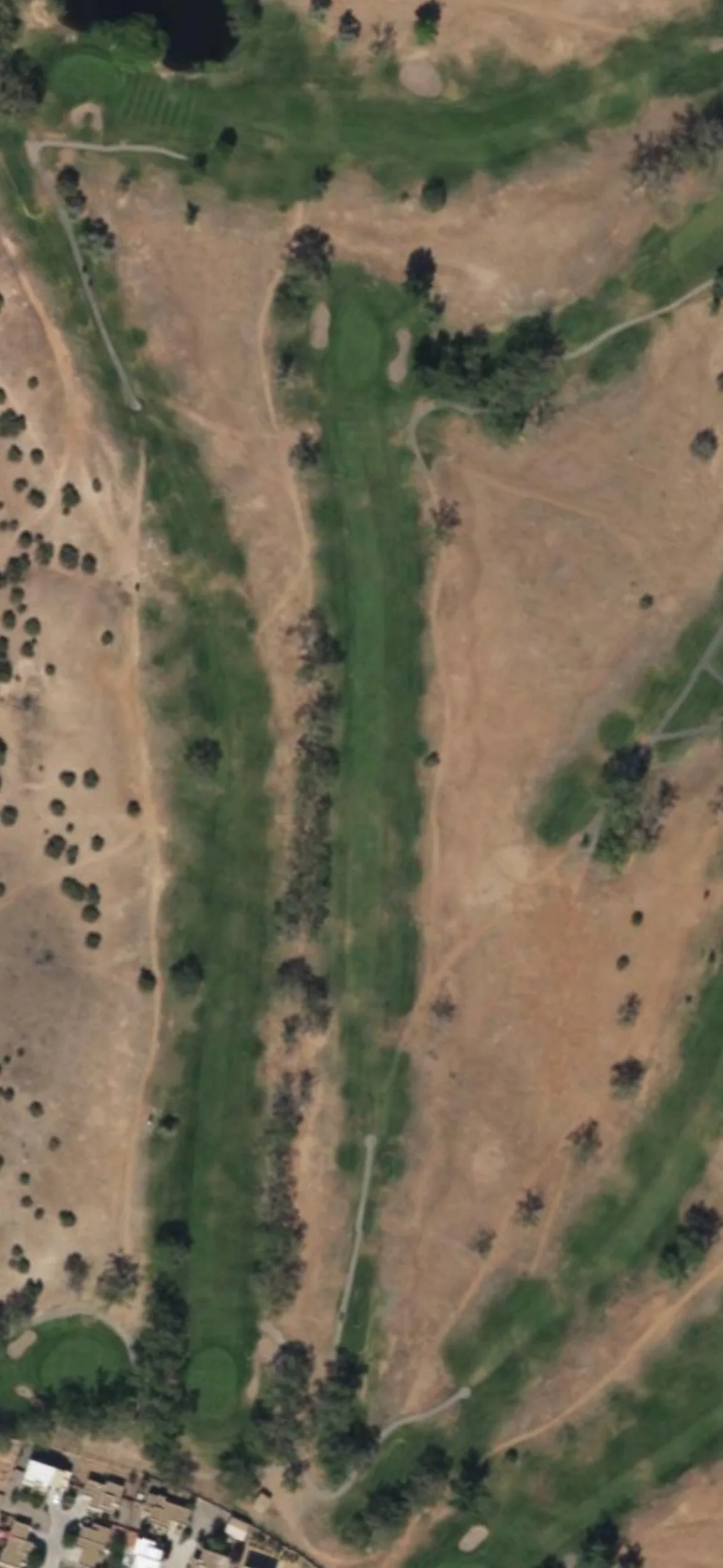 Santa Fe CC hole 13 aerial preview, par 4, 466 yards