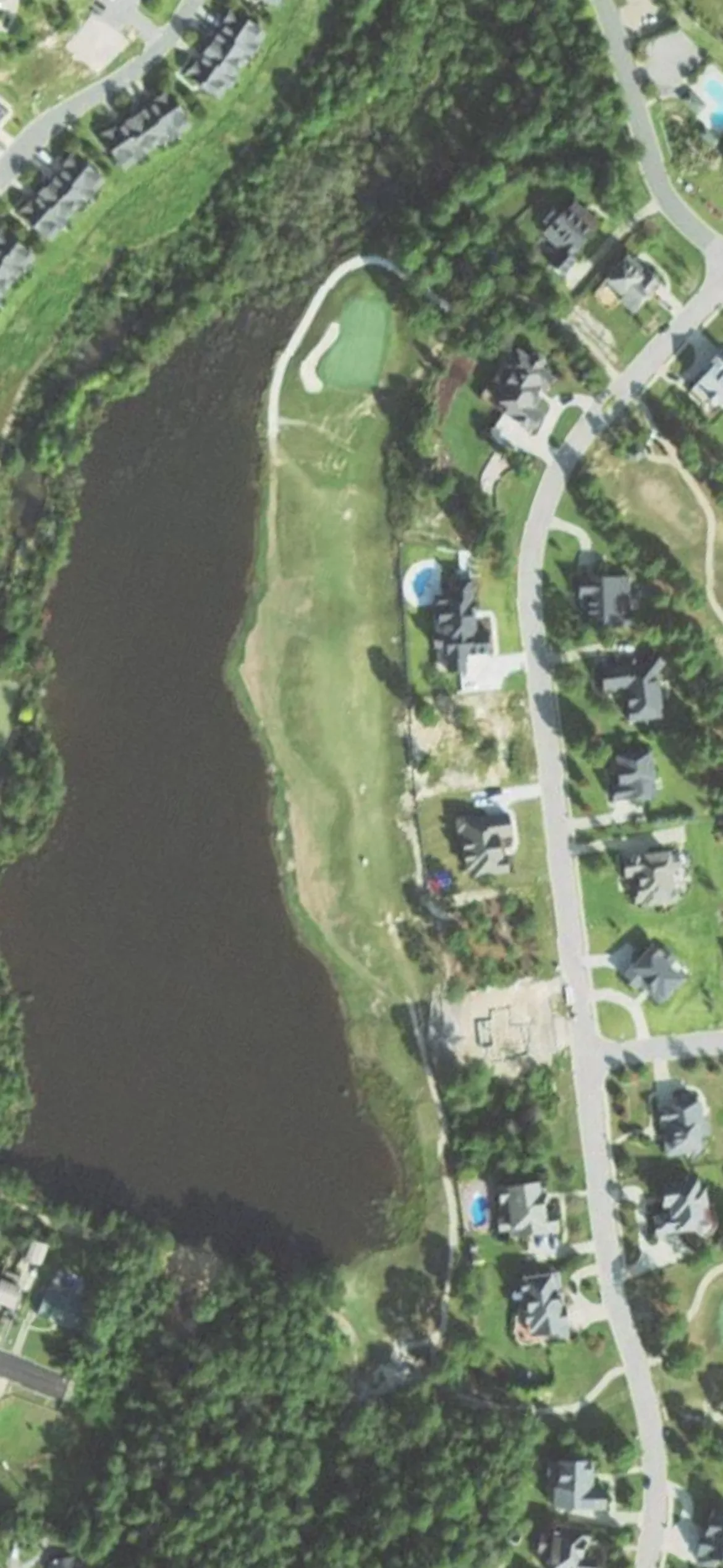 King's Grant G&CC hole 5 aerial preview, par 4, 396 yards