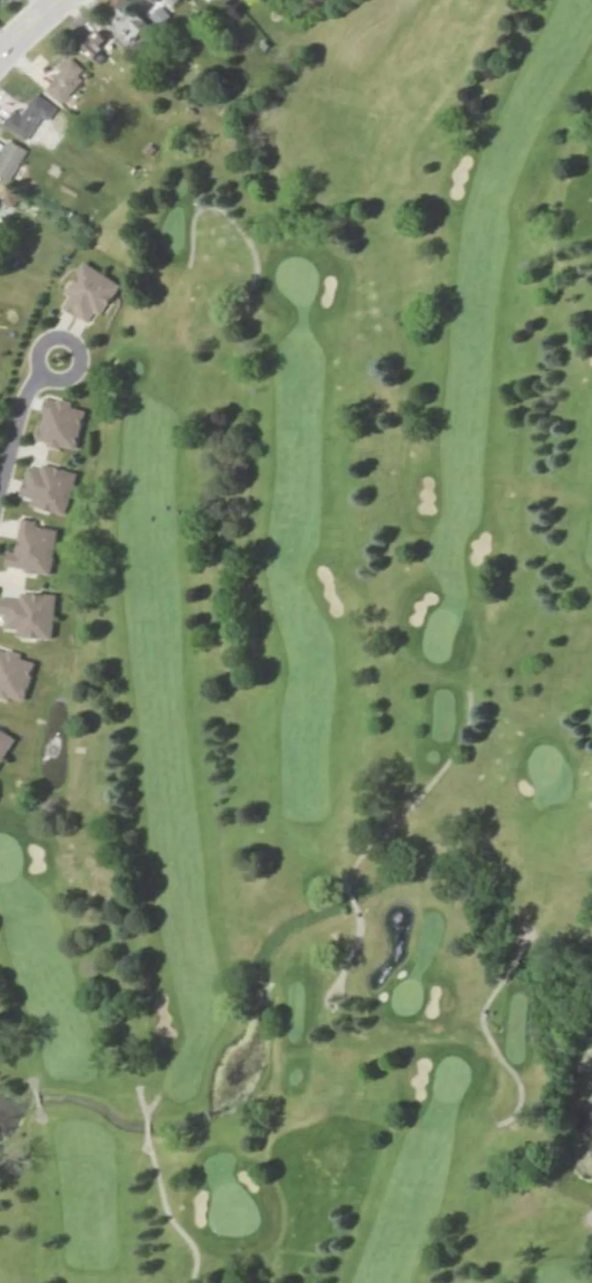 Meadowbrook Country Club hole 12 aerial preview, par 4, 442 yards