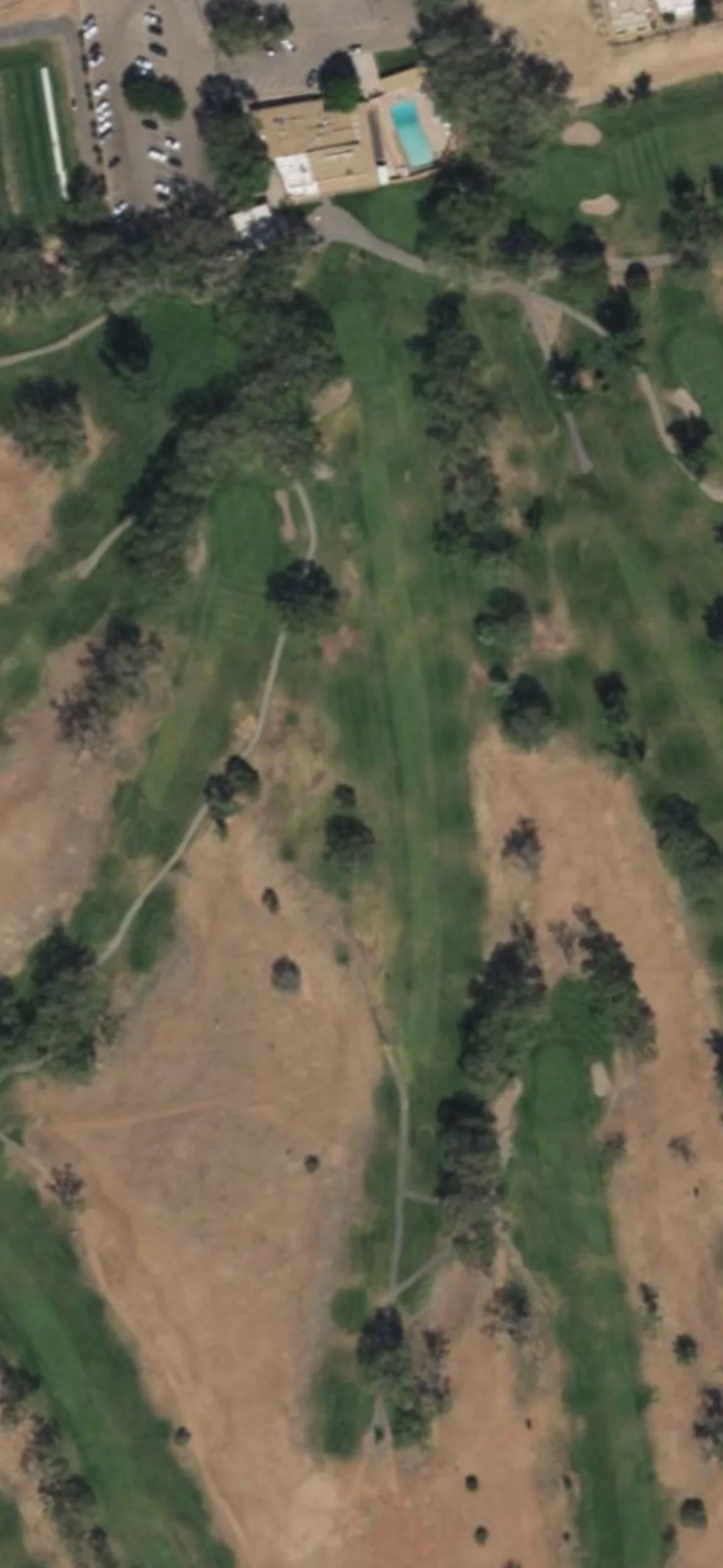 Santa Fe CC hole 18 aerial preview, par 4, 415 yards