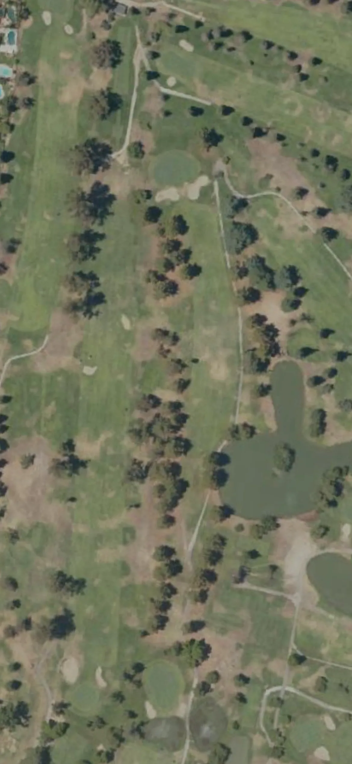 Rancho Del Rey GC hole 2 aerial preview, par 4, 369 yards