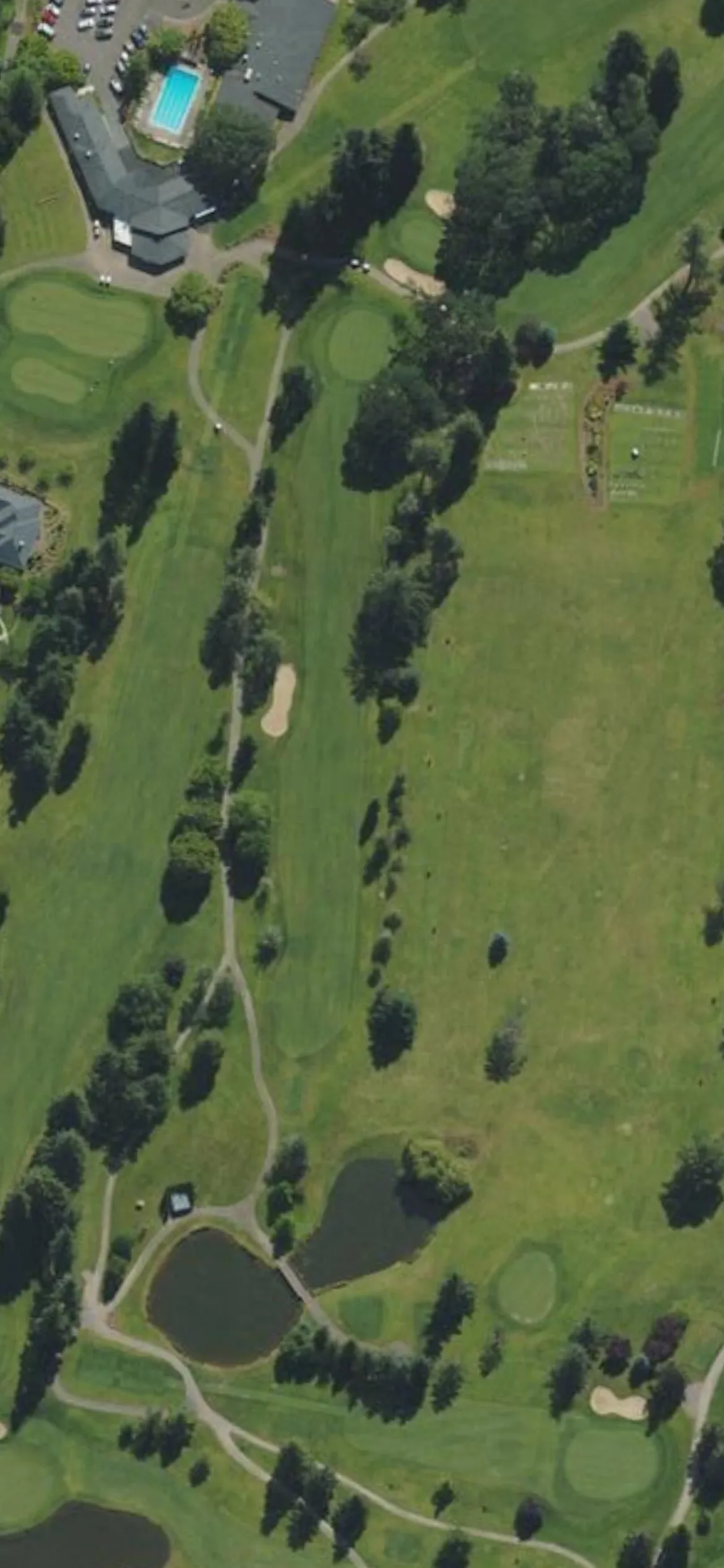 Corvallis Club hole 18 aerial preview, par 4, 334 yards