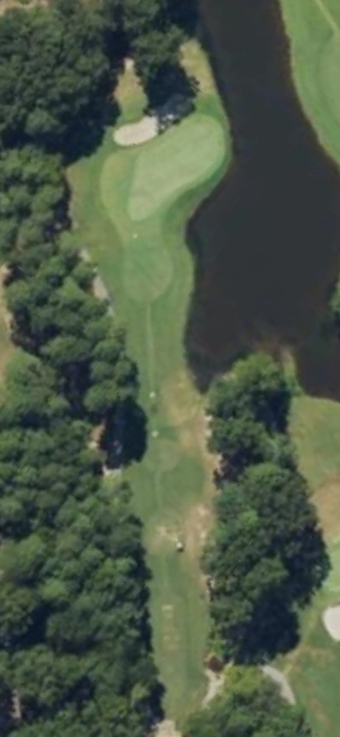 Lochmere GC hole 3 aerial preview, par 3, 169 yards