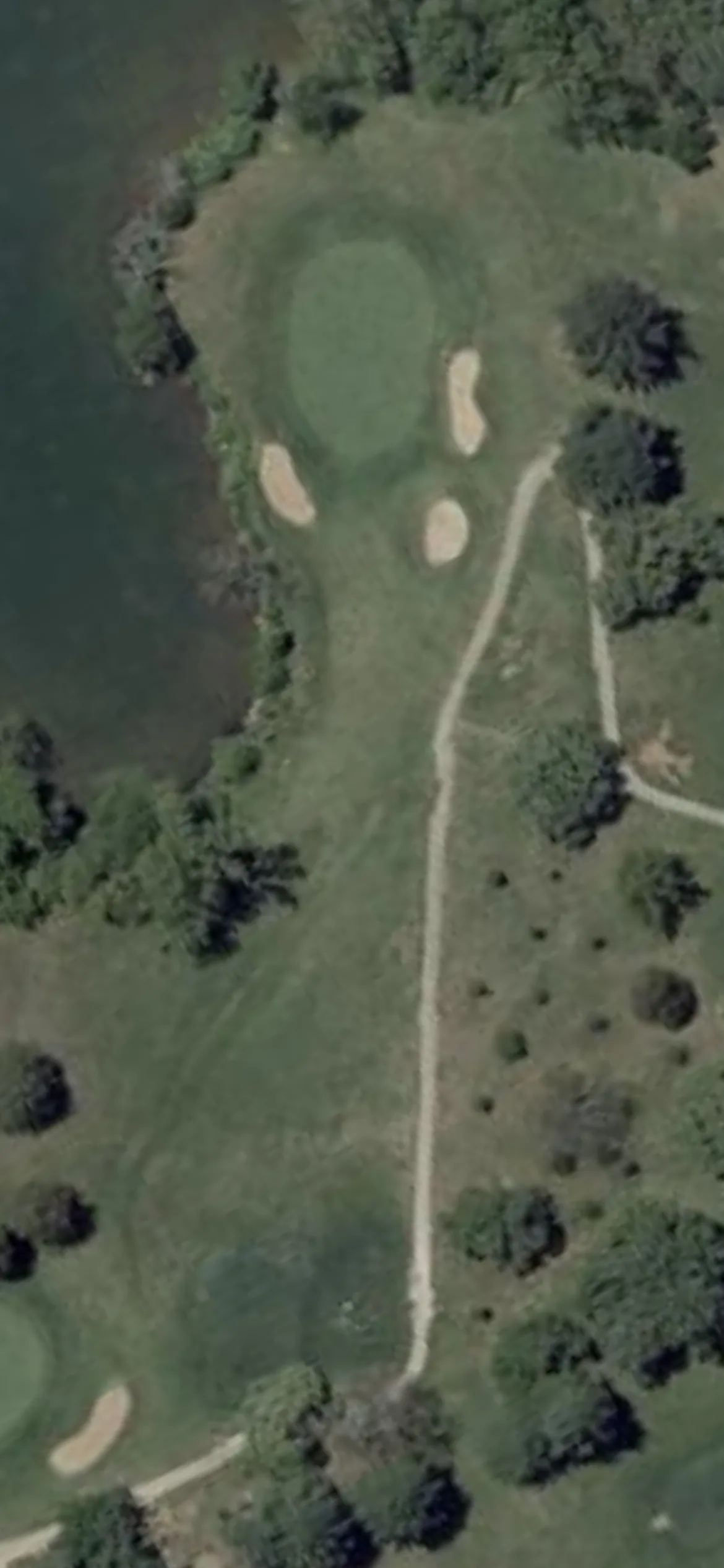 Pine Ridge Golf Course hole 17 aerial preview, par 3, 169 yards
