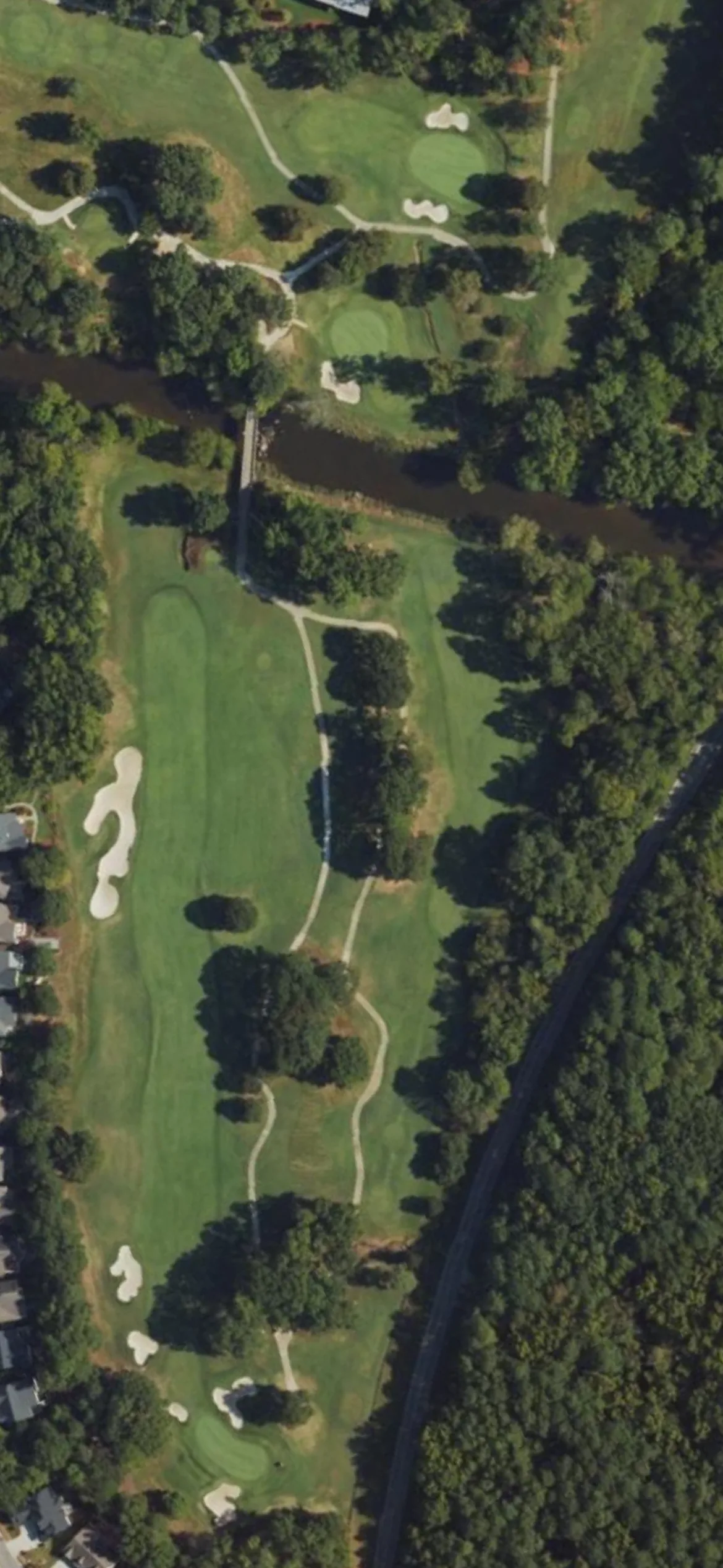 Treyburn CC hole 12 aerial preview, par 4, 472 yards