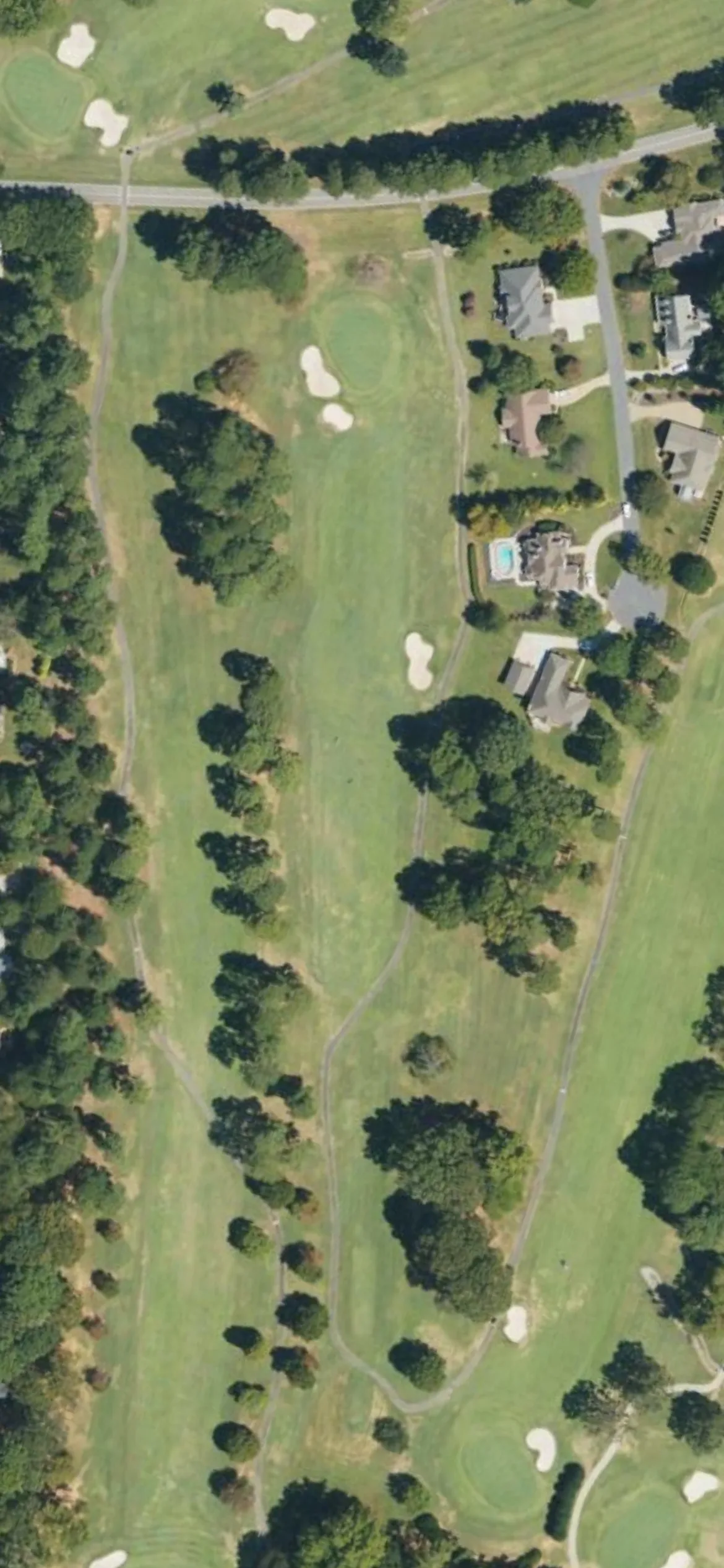Cowans Ford CC hole 2 aerial preview, par 4, 410 yards