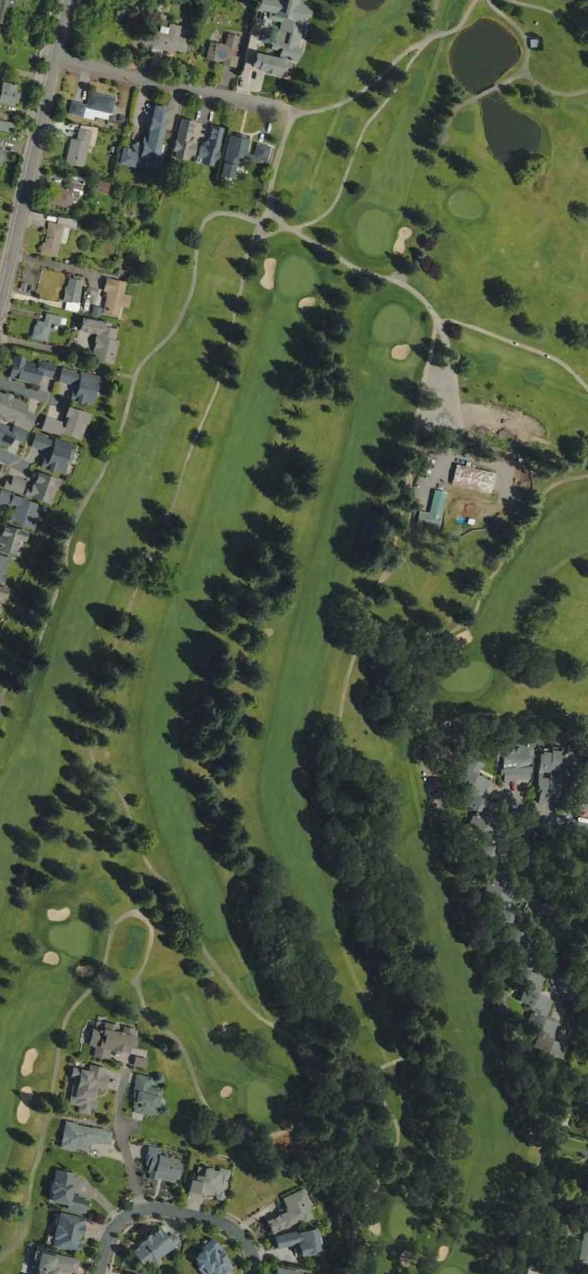 Corvallis Club hole 7 aerial preview, par 5, 566 yards