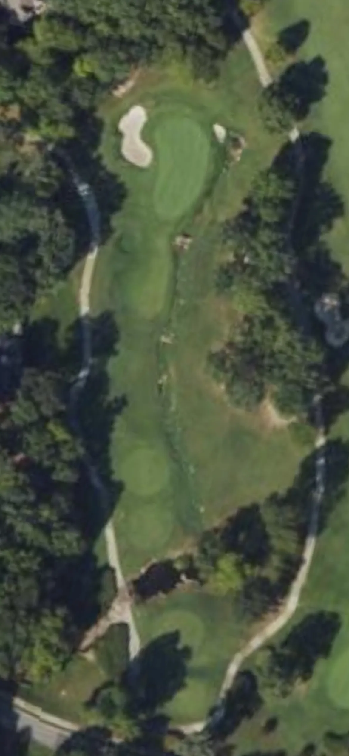 Treyburn CC hole 17 aerial preview, par 3, 174 yards