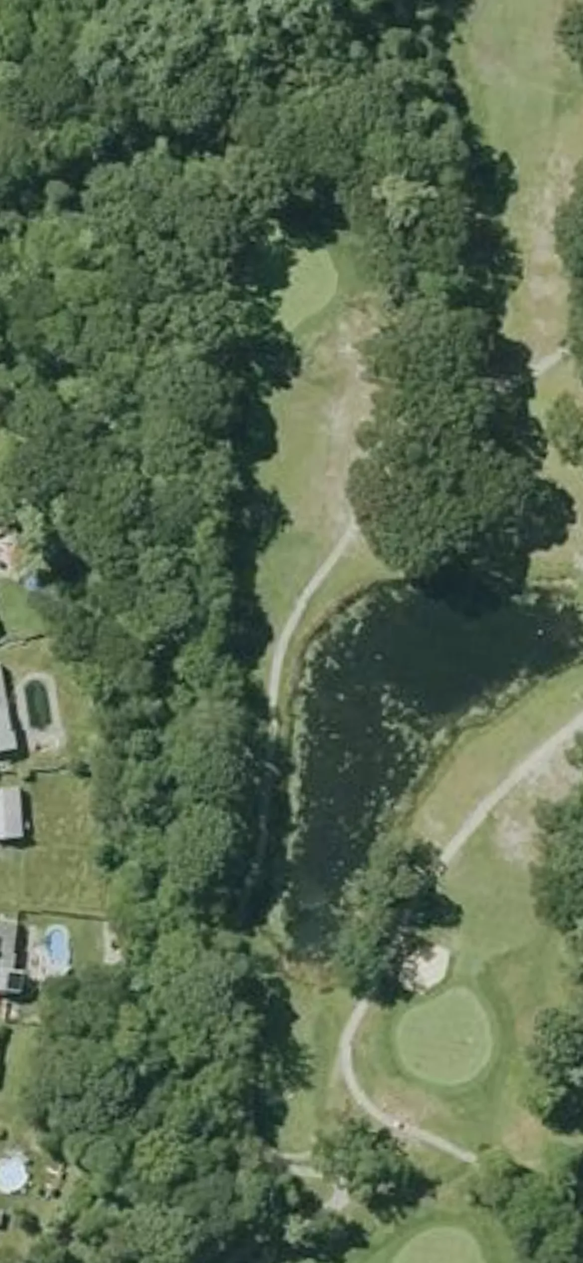Rockland Golf Course hole 13 aerial preview, par 3, 206 yards