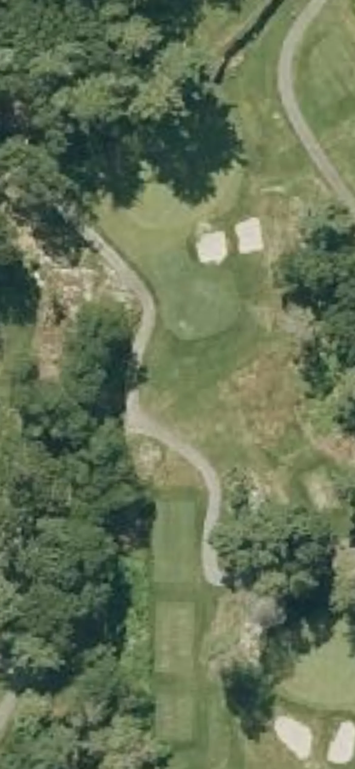 Brookline Golf Course hole 12 aerial preview, par 3, 132 yards