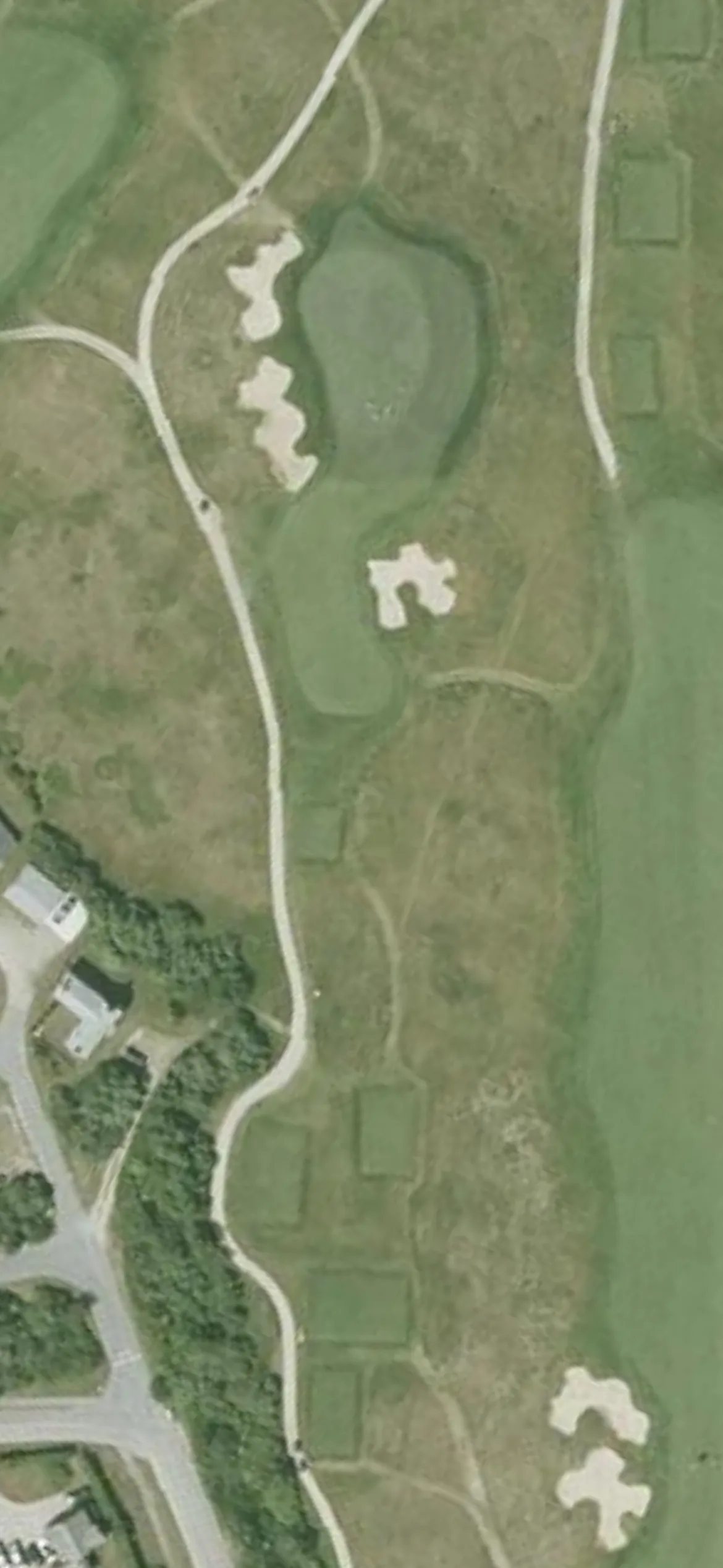 Miacomet Golf Club hole 8 aerial preview, par 3, 233 yards