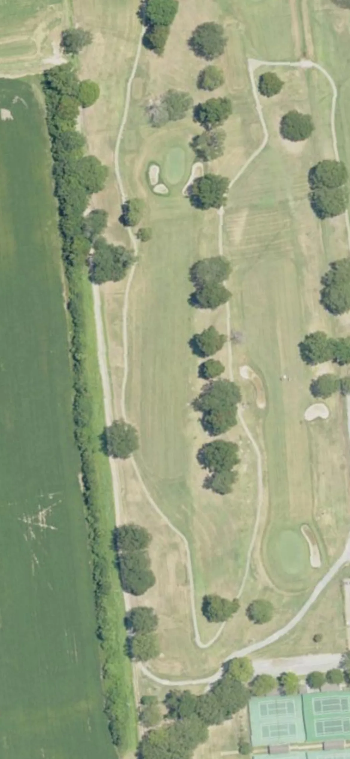 Greenville Country Club hole 3 aerial preview, par 4, 365 yards