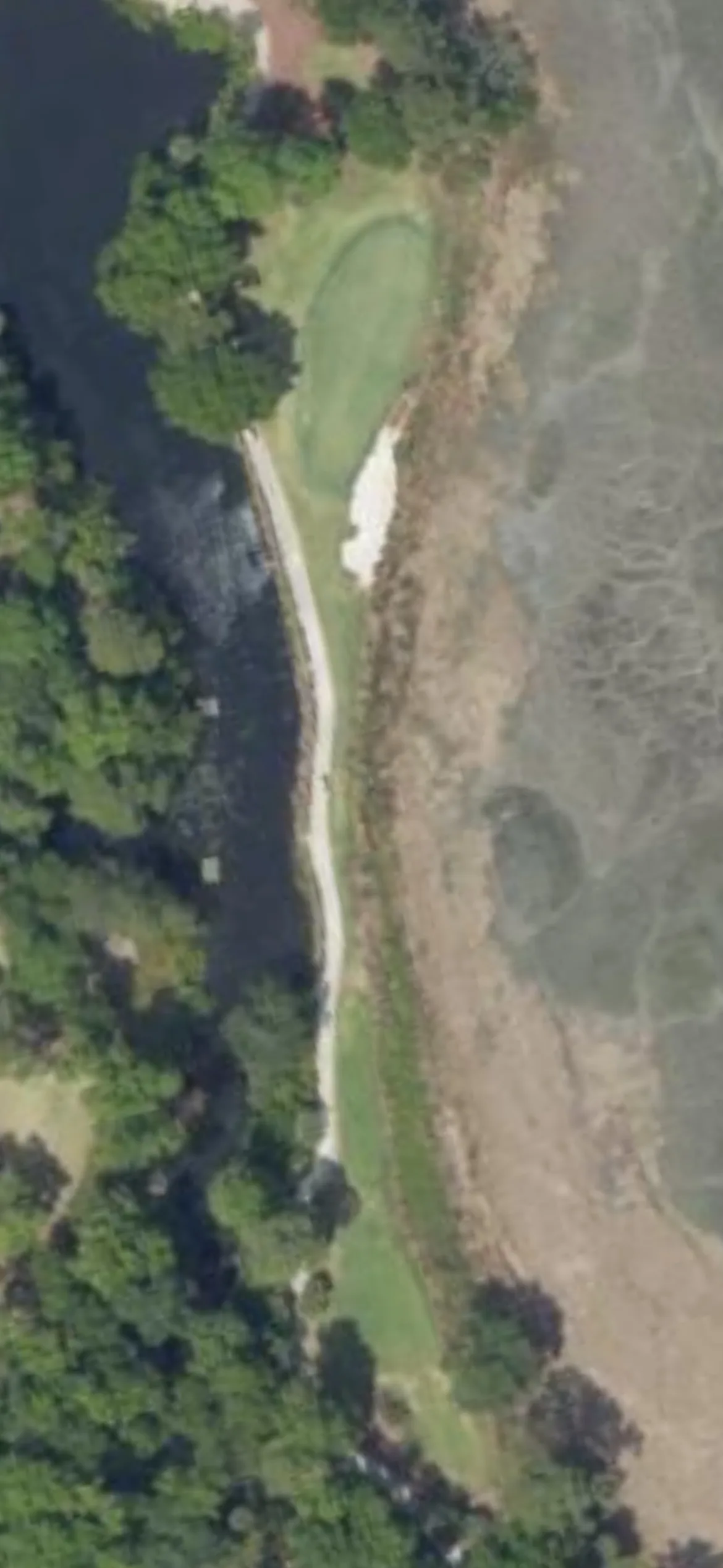Old Tabby Links hole 17 aerial preview, par 3, 200 yards