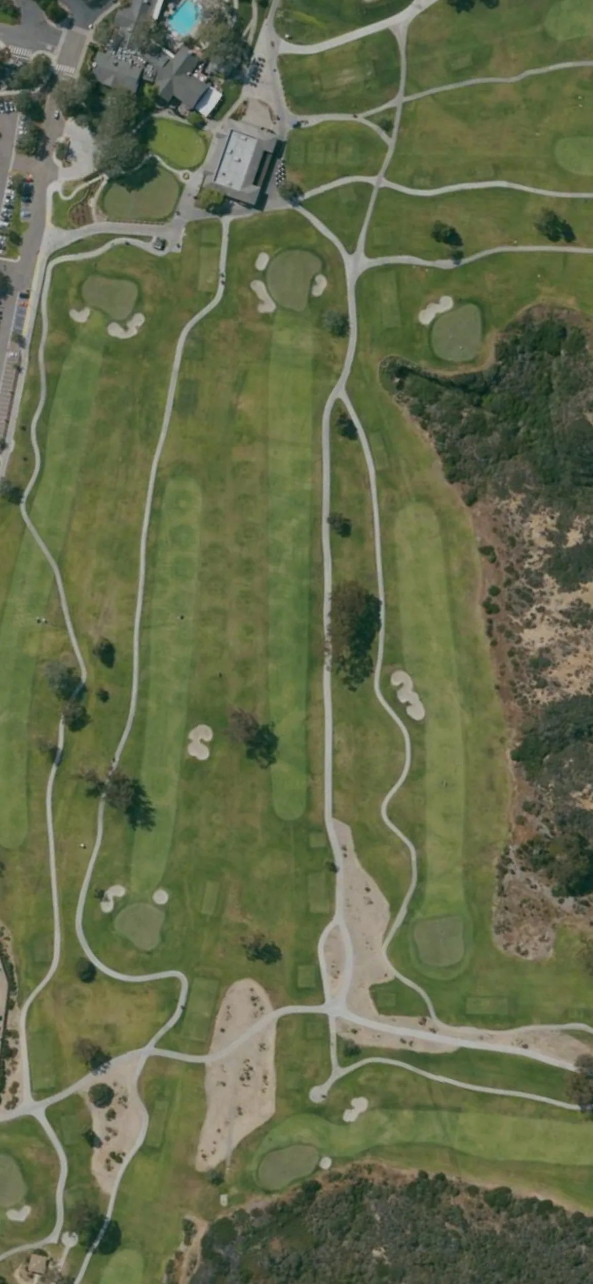Torrey Pines Municipal Golf Course - North hole 18 aerial preview, par 4, 486 yards