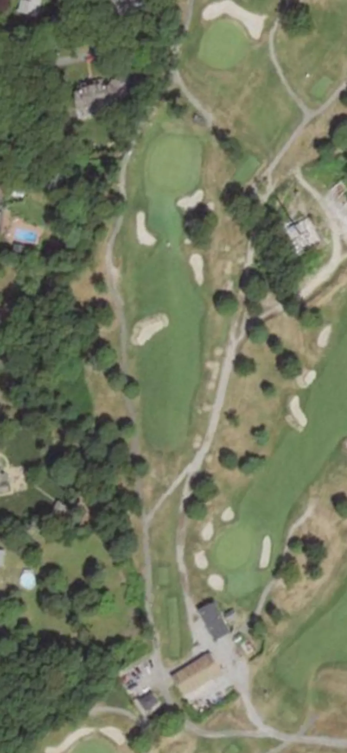 Bellport Golf Club hole 3 aerial preview, par 4, 280 yards