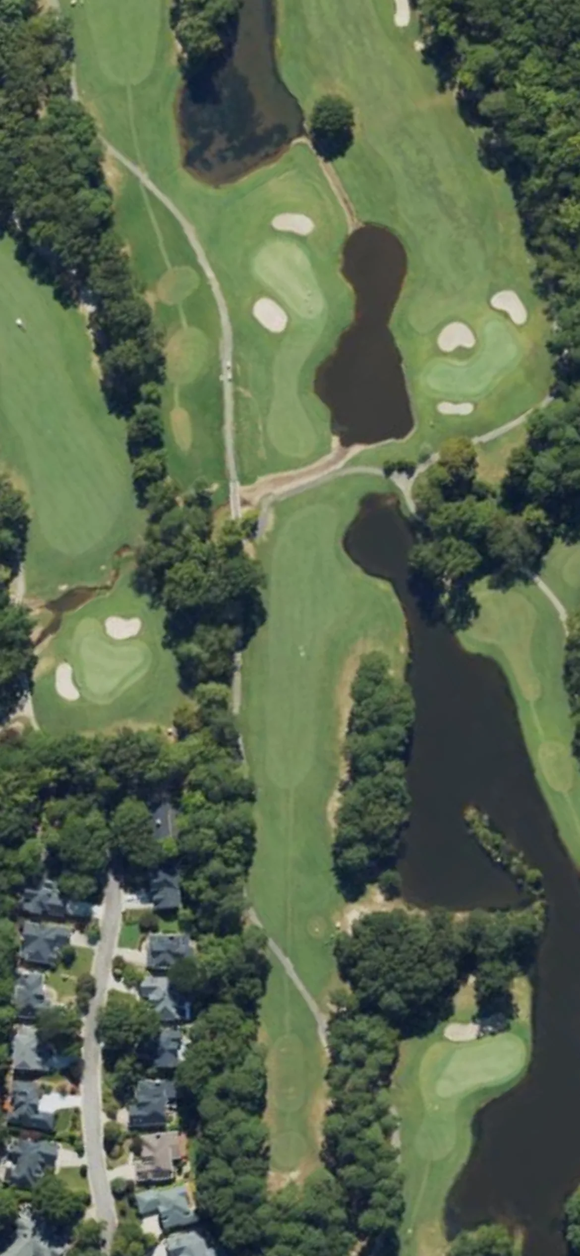 Lochmere GC hole 4 aerial preview, par 4, 386 yards