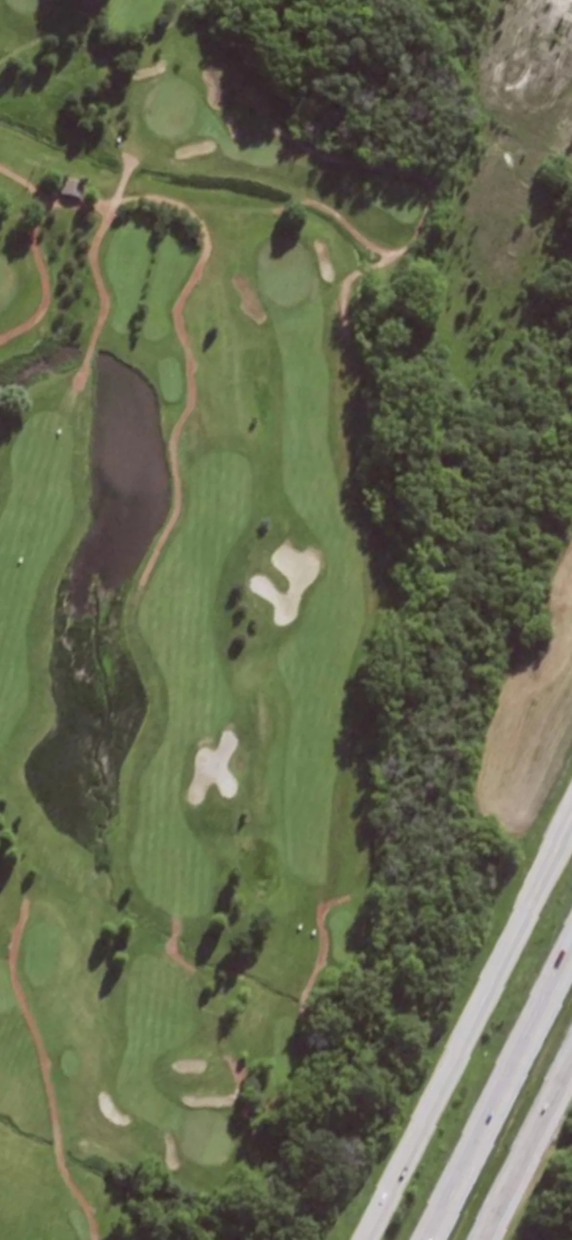 Western Lakes hole 3 aerial preview, par 4, 430 yards