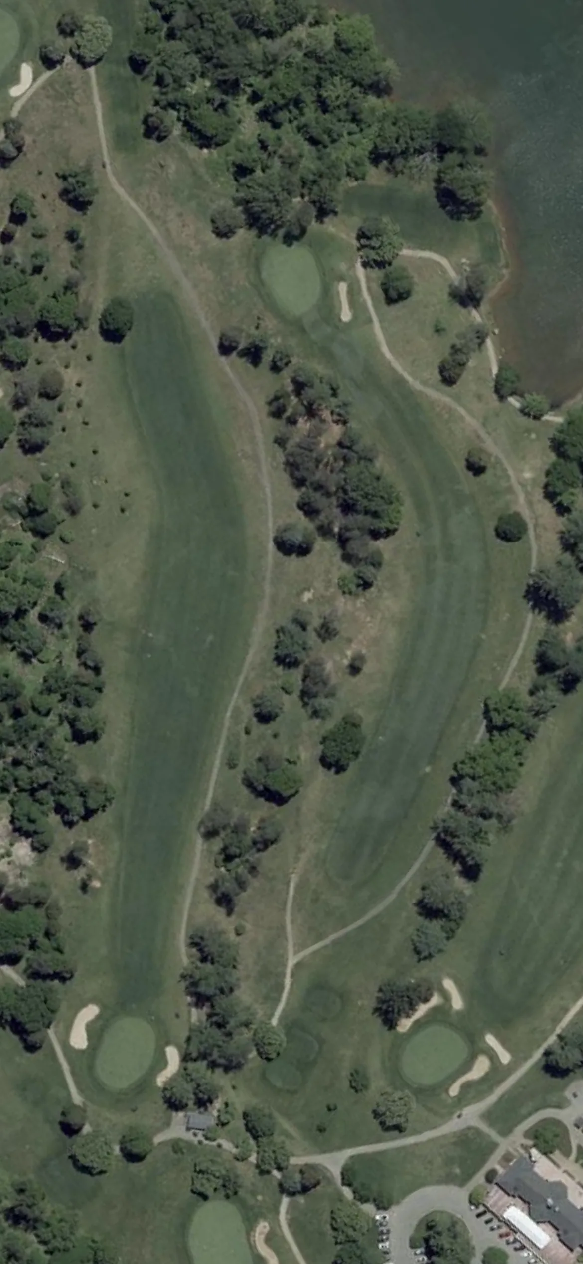 Pine Ridge Golf Course hole 13 aerial preview, par 4, 401 yards