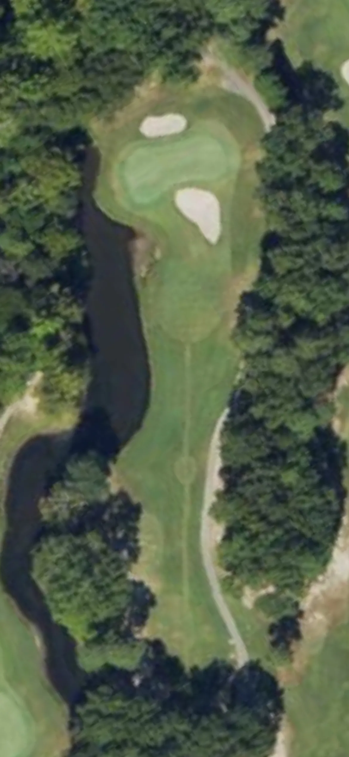 Lochmere GC hole 17 aerial preview, par 3, 187 yards
