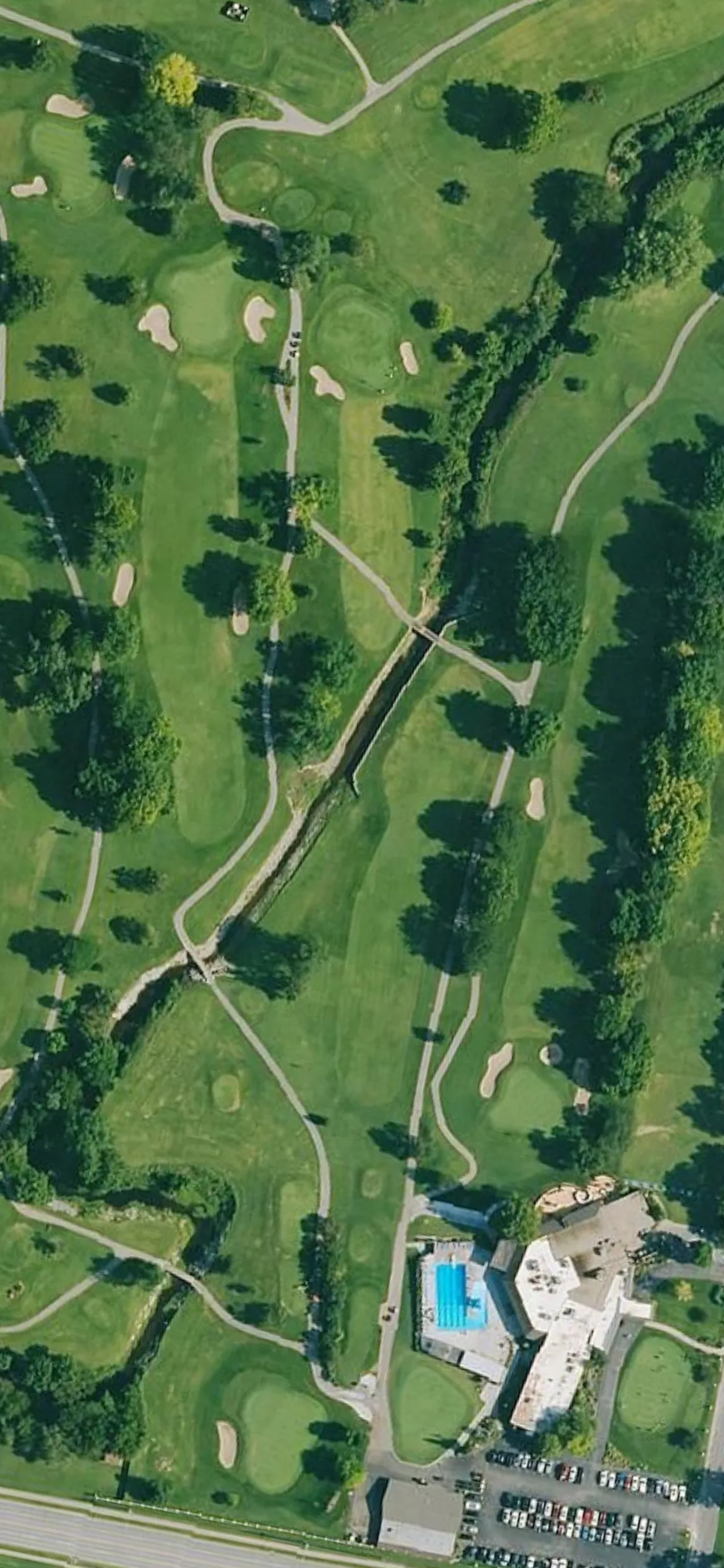 Rolling Hills Country Club hole 10 aerial preview, par 4, 388 yards