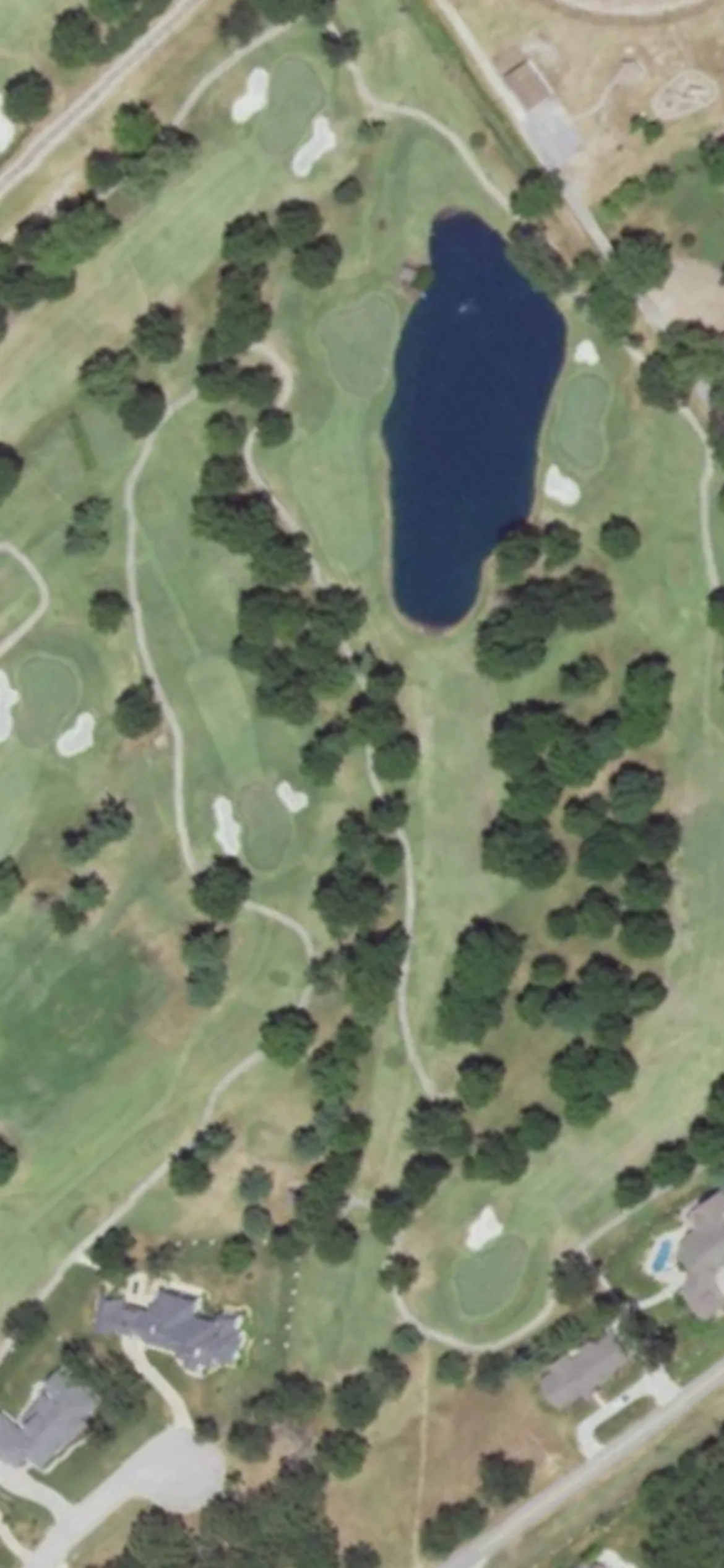 Twin Hills Golf & Country Club hole 13 aerial preview, par 4, 392 yards