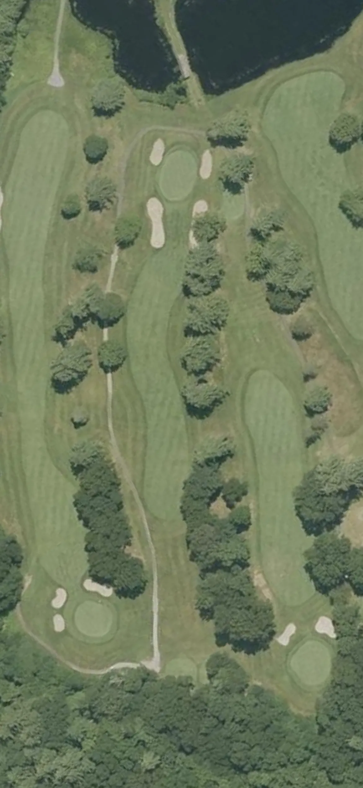 Haverhill Country Club hole 13 aerial preview, par 4, 302 yards