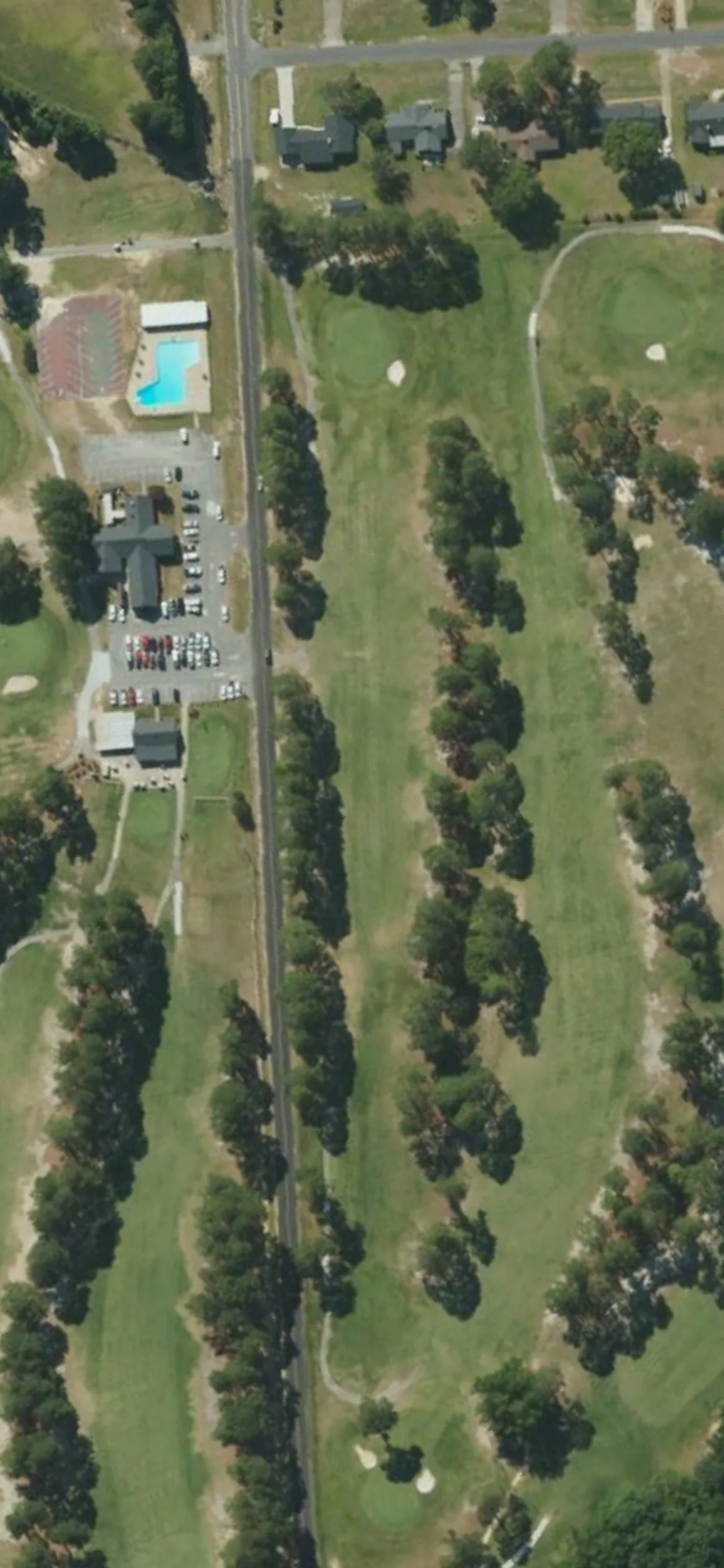 Southern Wayne CC hole 6 aerial preview, par 4, 388 yards