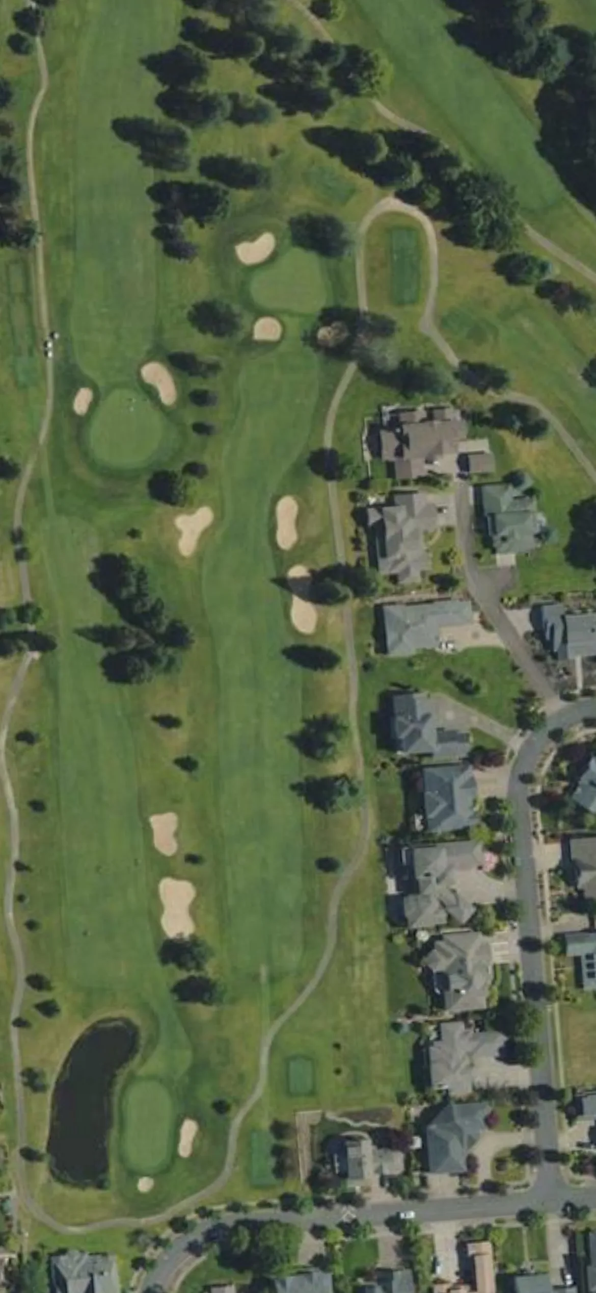 Corvallis Club hole 5 aerial preview, par 4, 328 yards