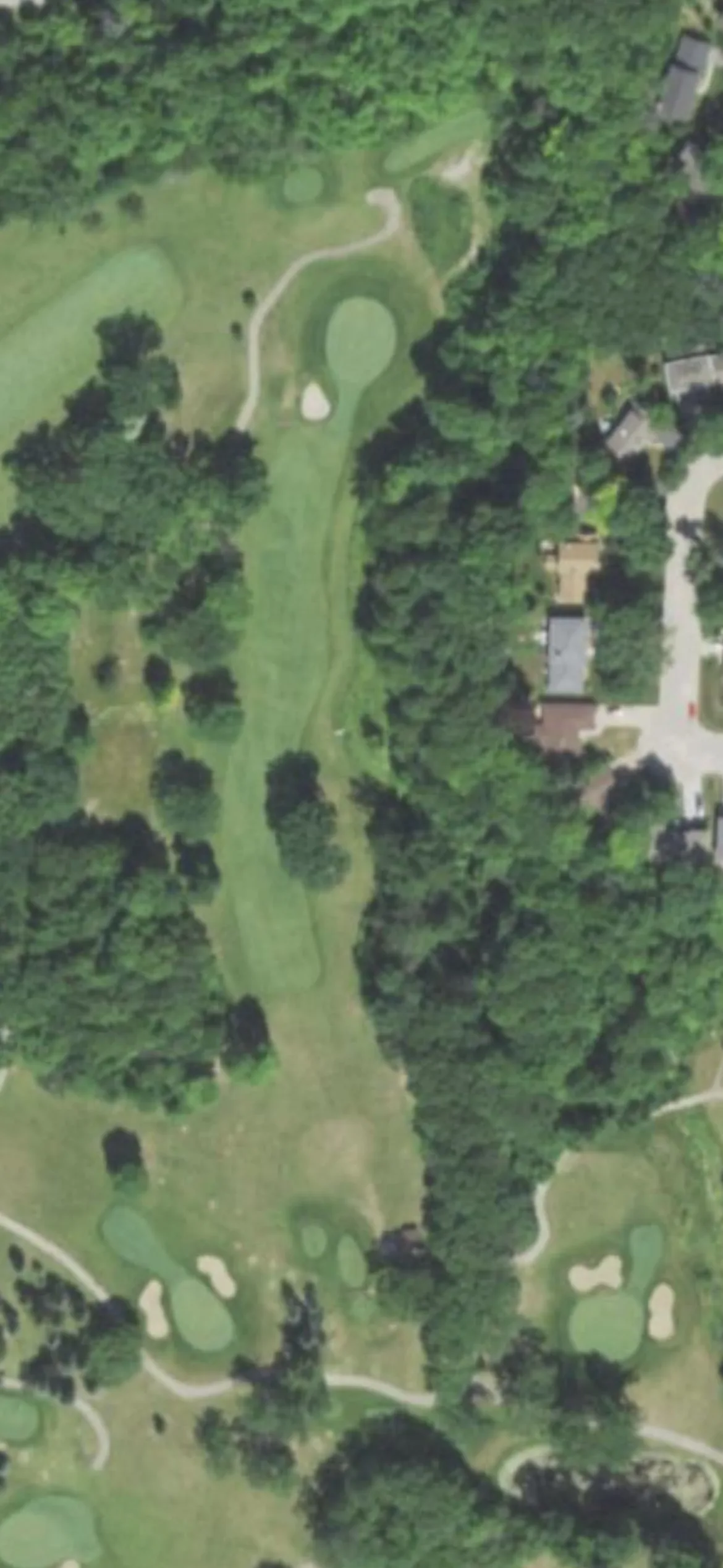 Meadowbrook Country Club hole 7 aerial preview, par 4, 336 yards