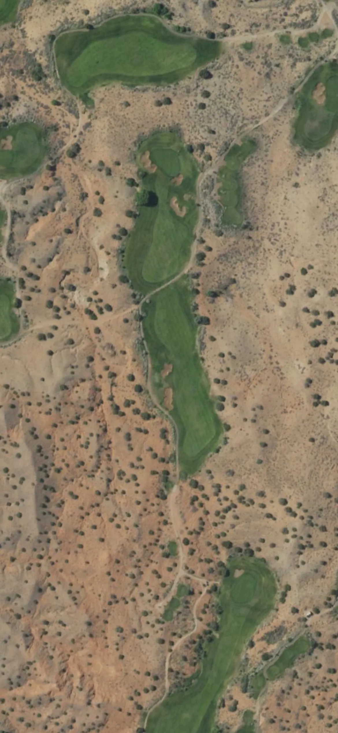 Twin Warriors GC hole 8 aerial preview, par 5, 586 yards