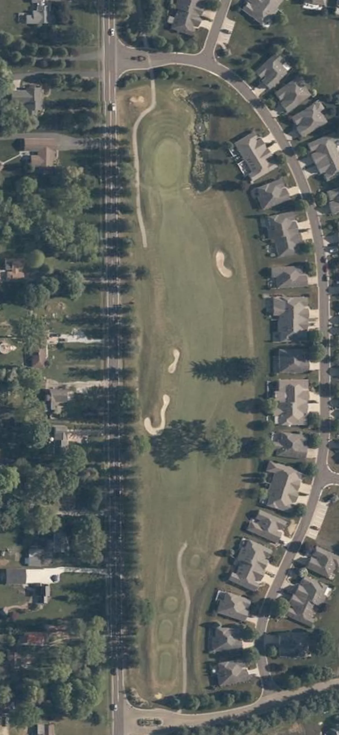 Mayfair Country Club hole 17 aerial preview, par 4, 360 yards