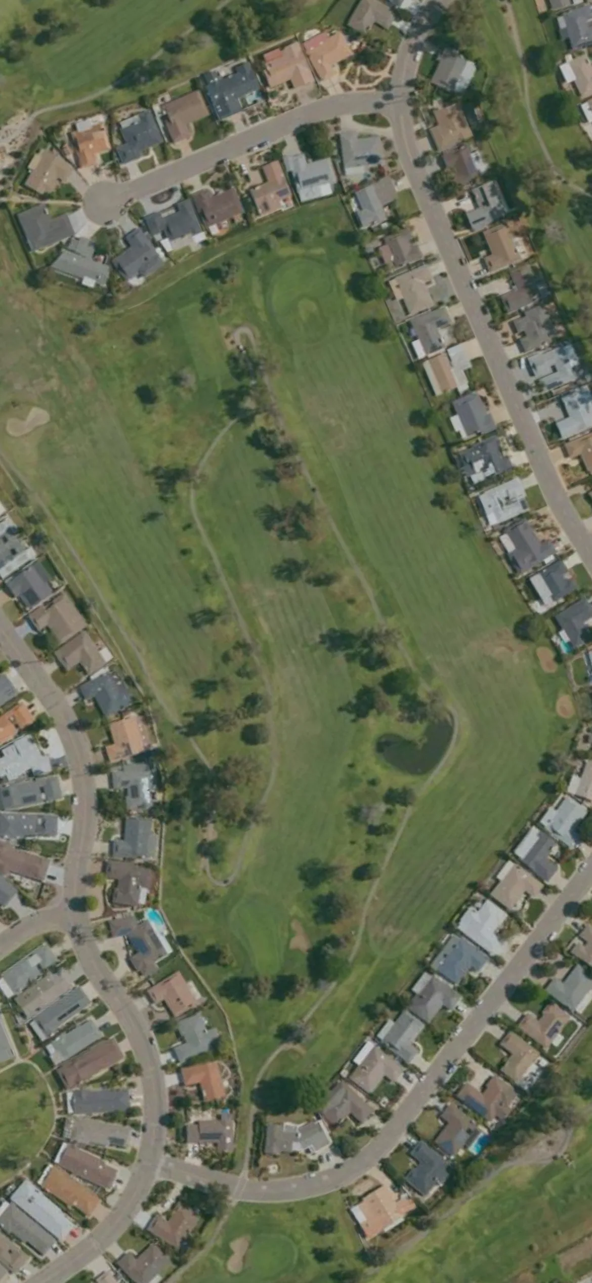 The Links at Lakehouse hole 7 aerial preview, par 5, 487 yards